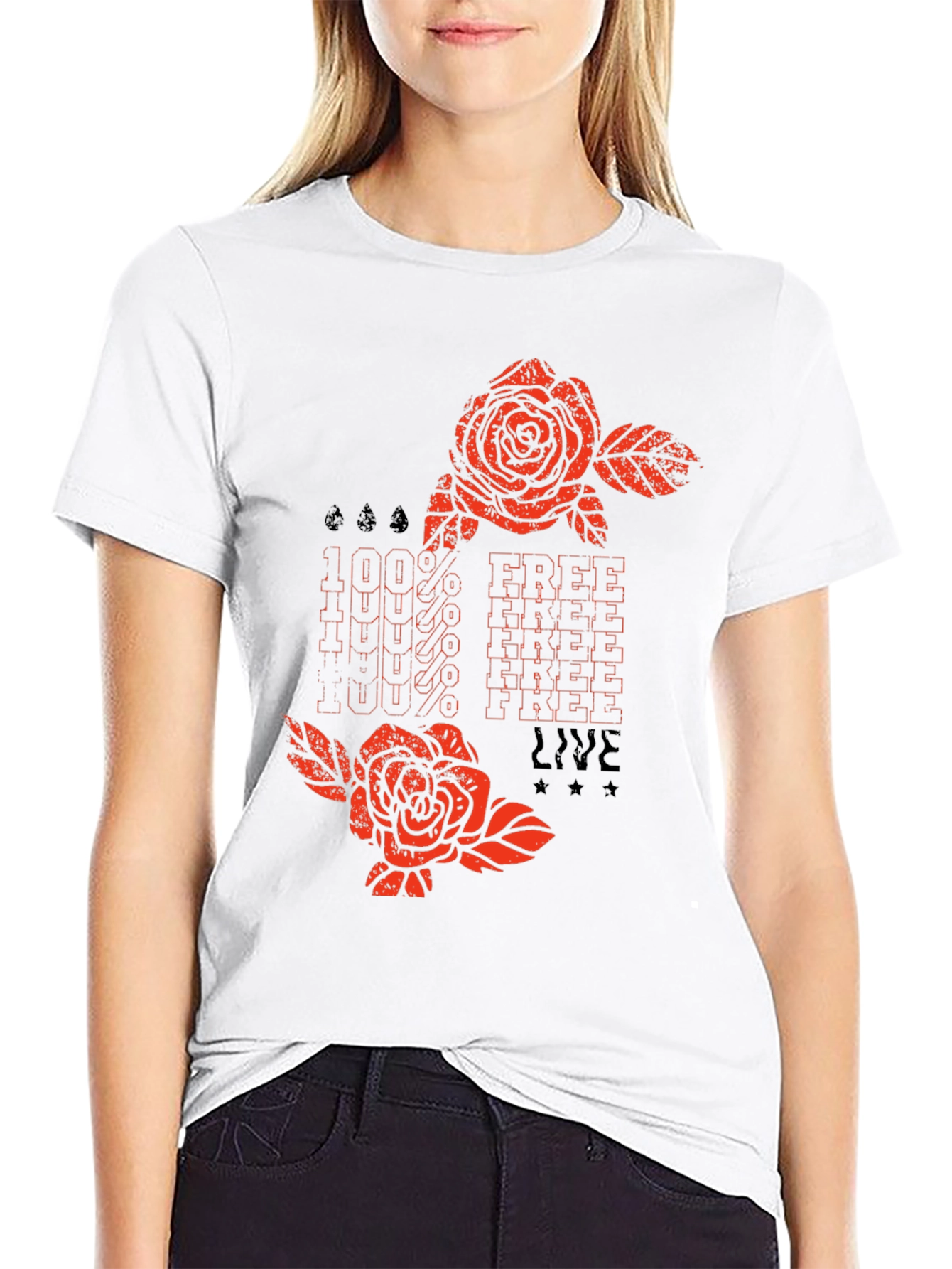 100% Free Graphic Print T-Shirt