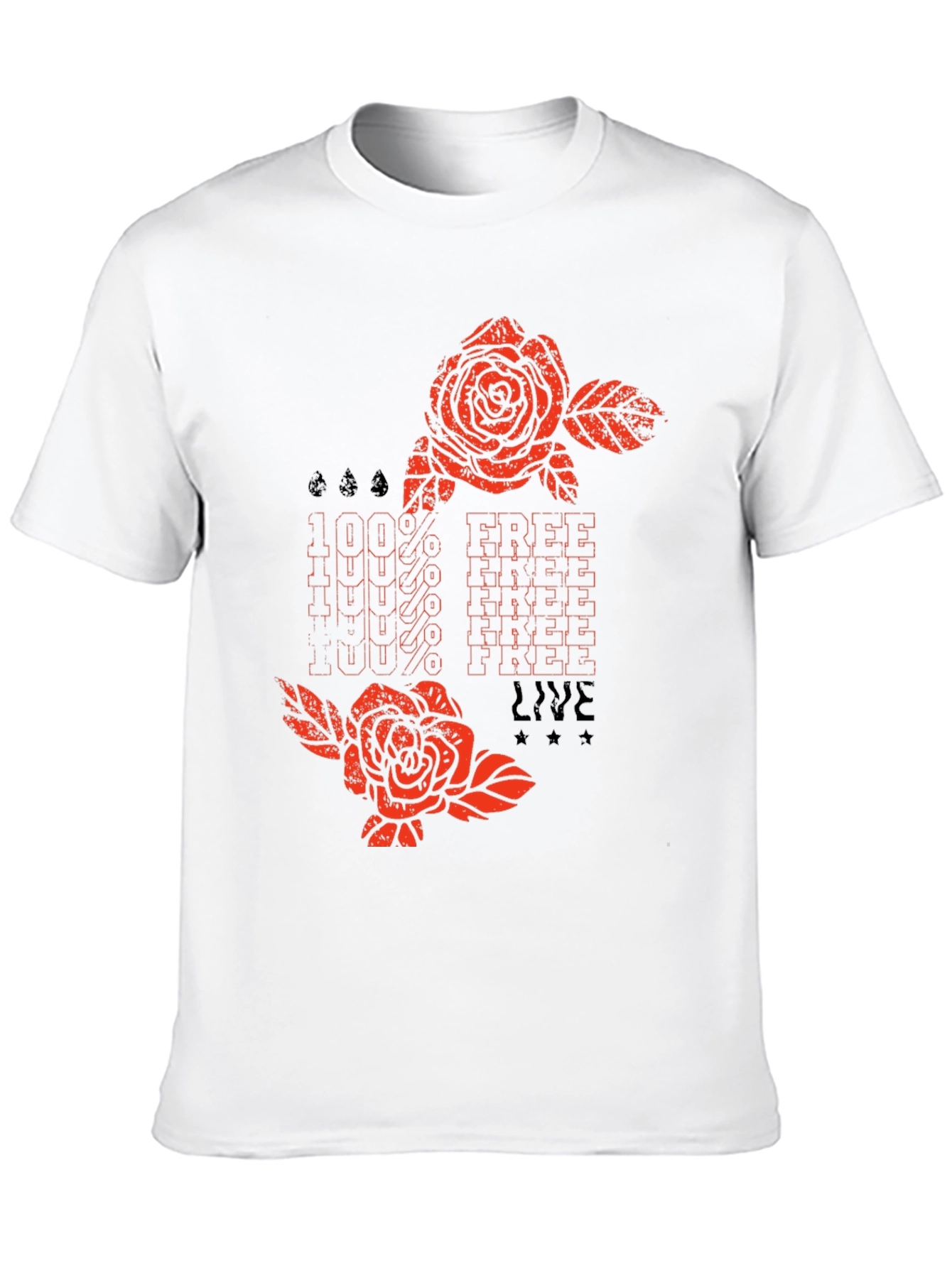 100% Free Graphic Print T-Shirt