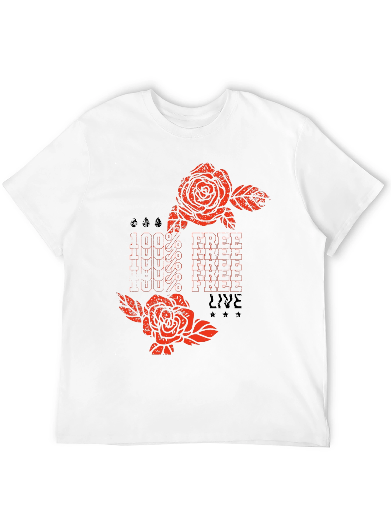 100% Free Graphic Print T-Shirt