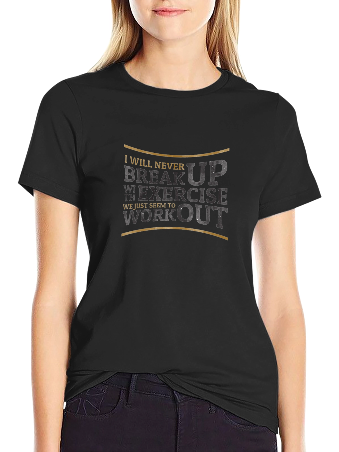 Never Break Up Exercise Black T-Shirt