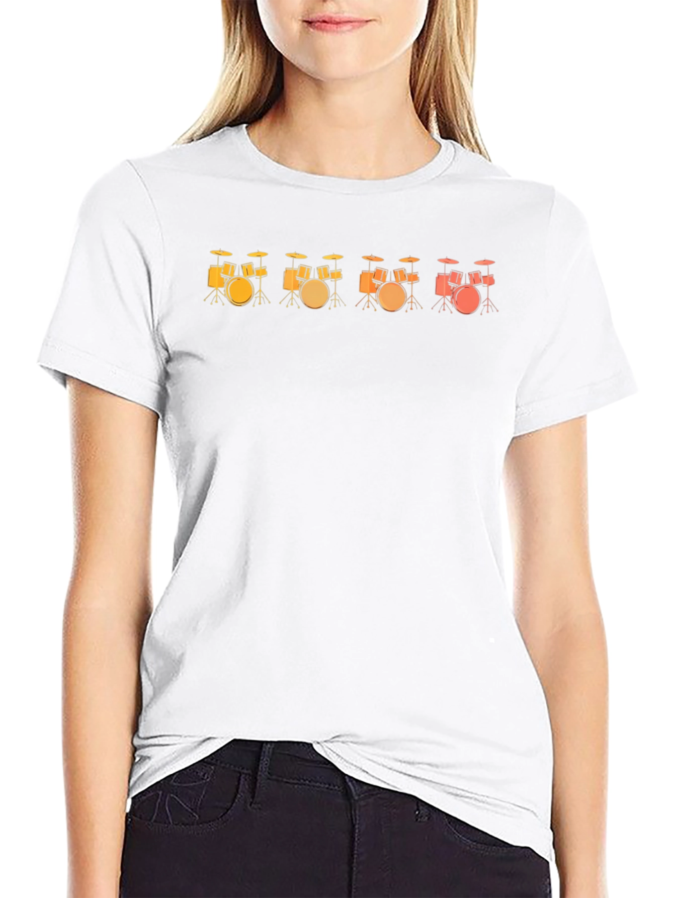 Drum Set Sunset Music T-Shirt