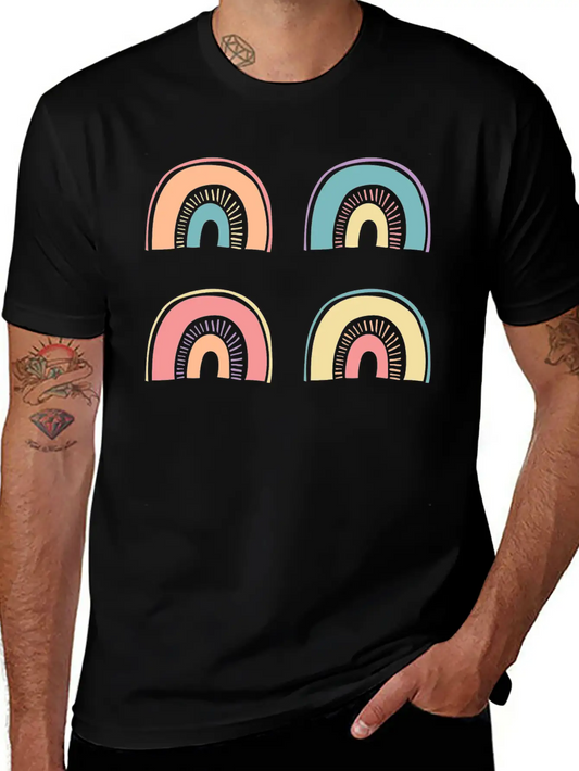 Multi Rainbow Unisex Casual T-Shirt – Clean Design For Daily Comfort