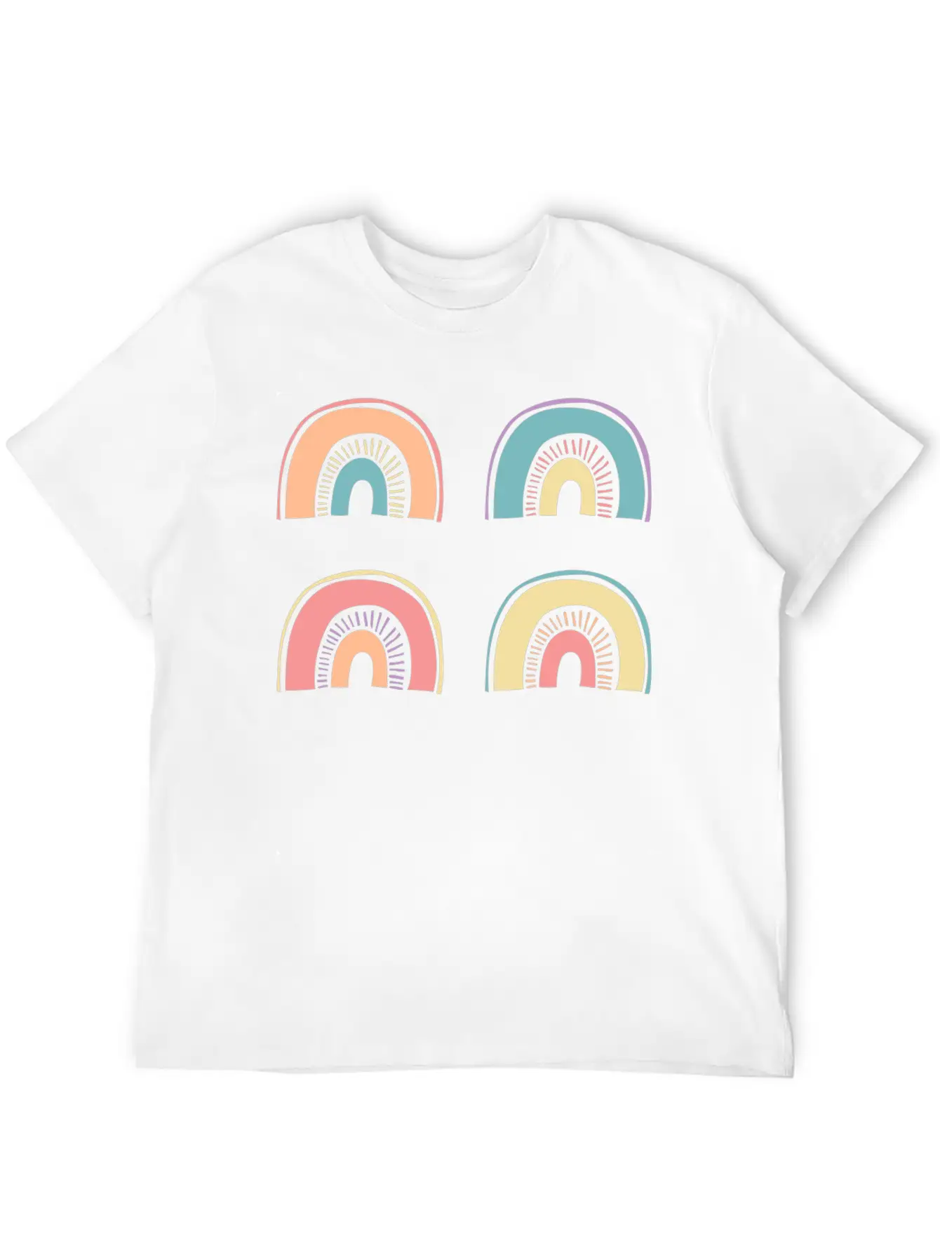 Multi Rainbow Unisex Casual T-Shirt – Clean Design For Daily Comfort