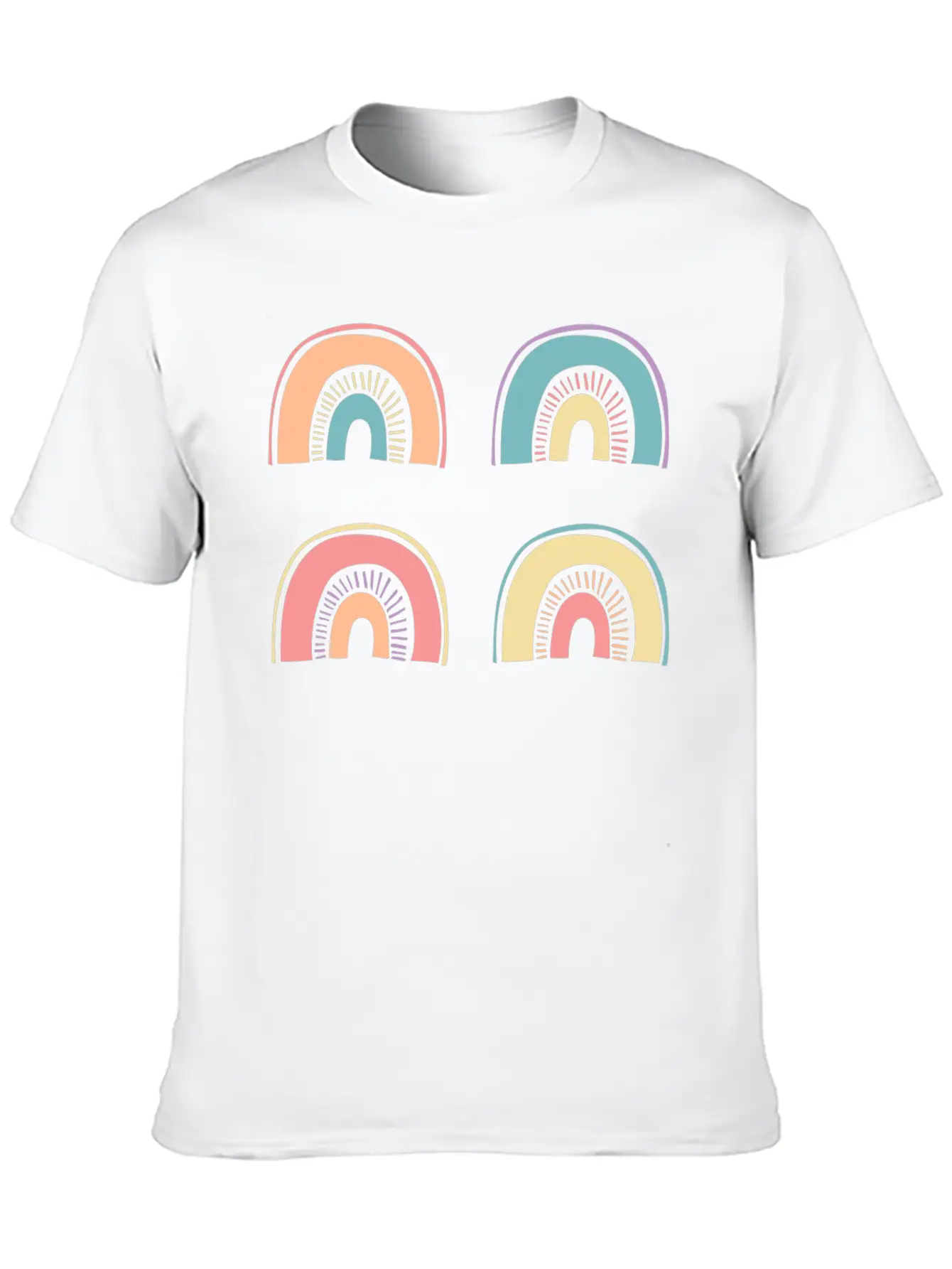 Multi Rainbow Unisex Casual T-Shirt – Clean Design For Daily Comfort