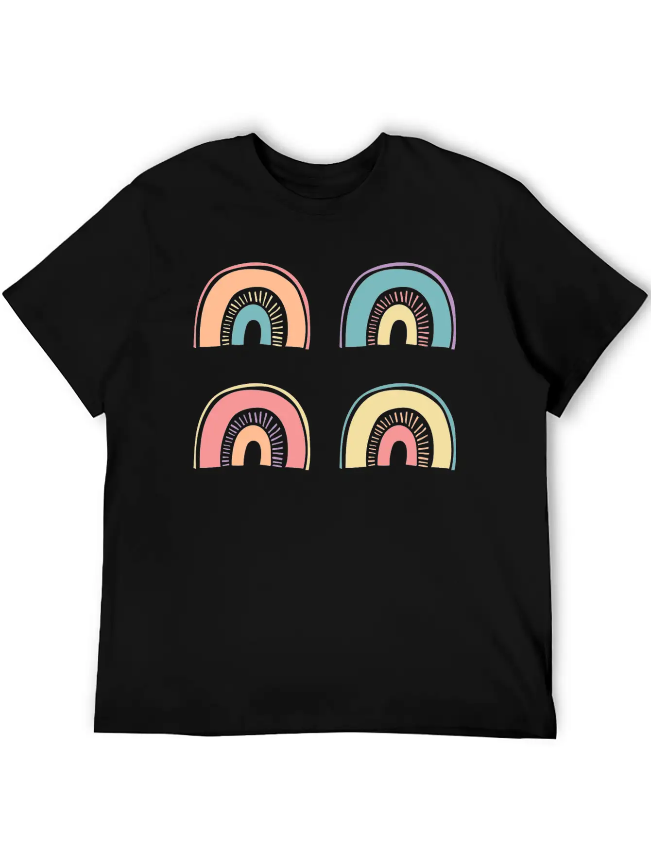 Multi Rainbow Unisex Casual T-Shirt – Clean Design For Daily Comfort