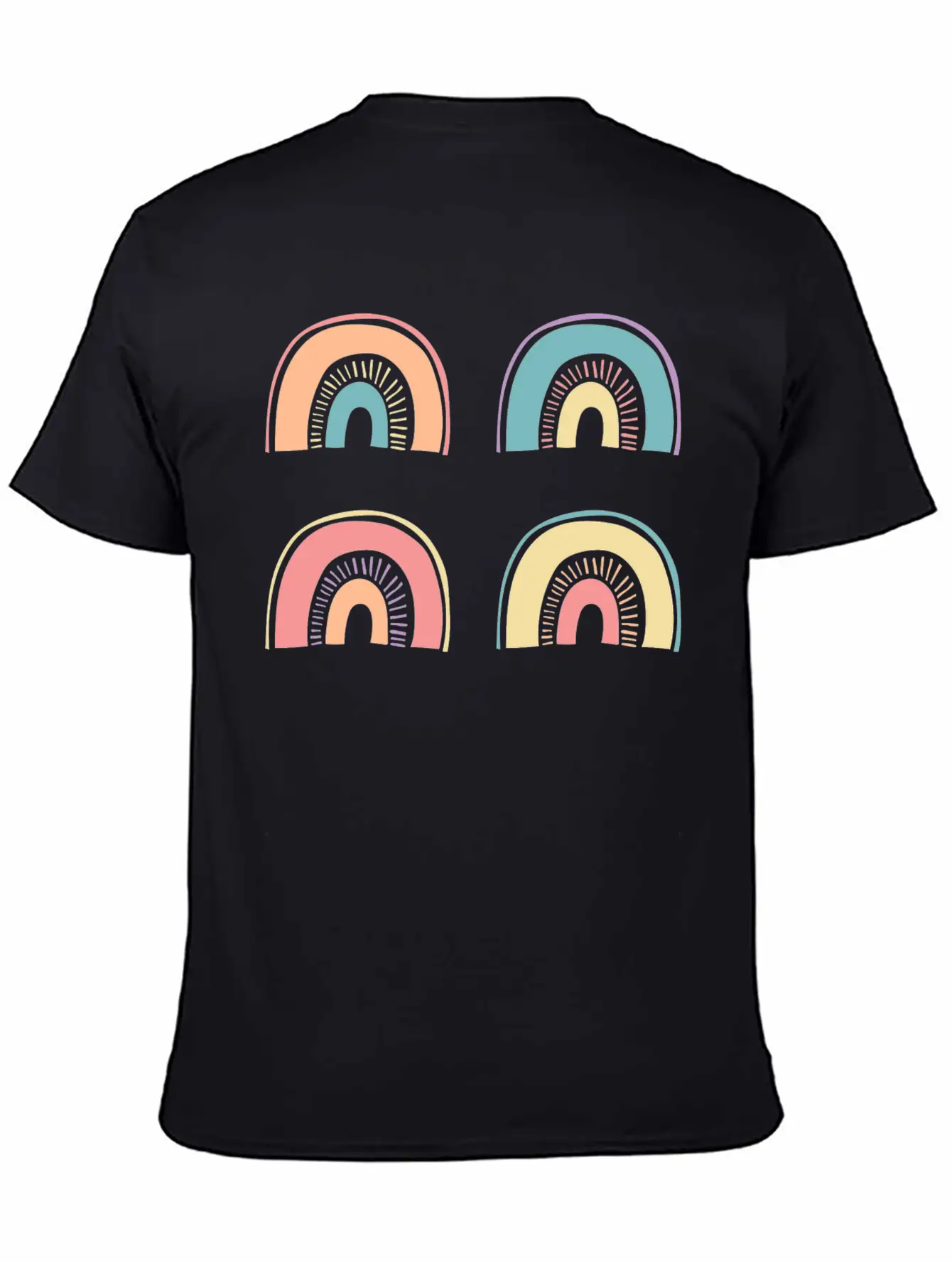 Multi Rainbow Unisex Casual T-Shirt – Clean Design For Daily Comfort