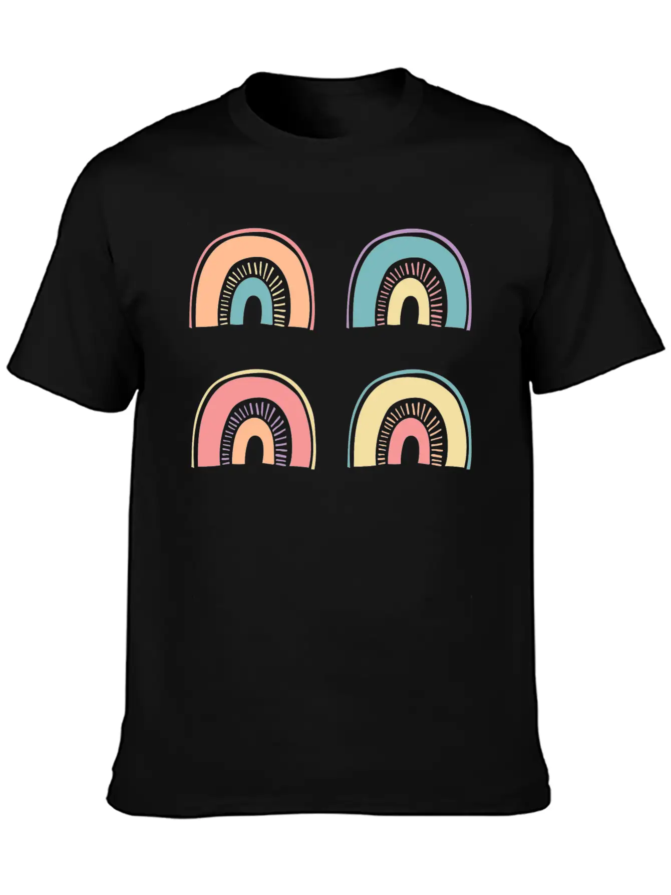 Multi Rainbow Unisex Casual T-Shirt – Clean Design For Daily Comfort