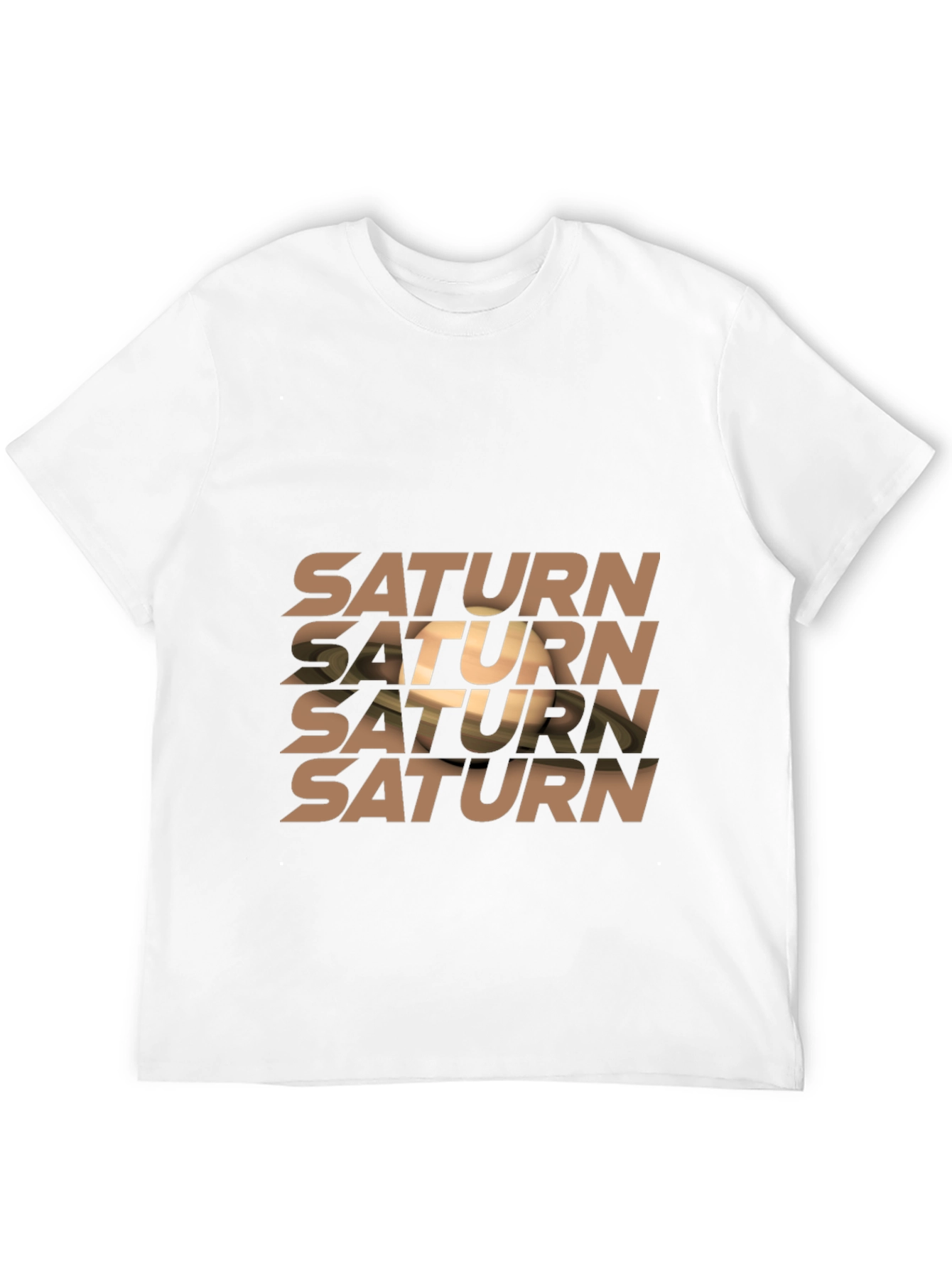 Saturn Graphic Print T-Shirt - Stylish Space Tee