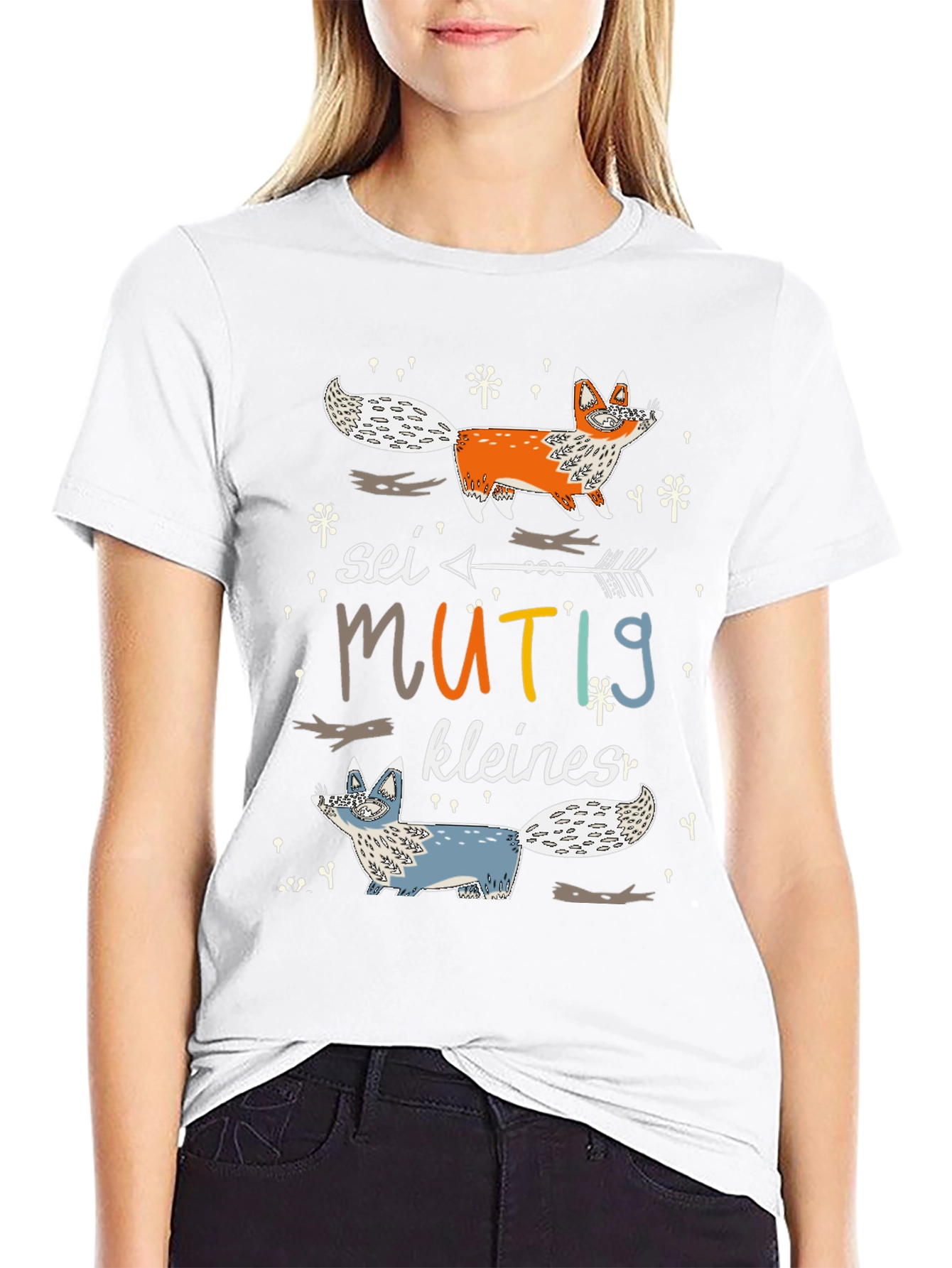 Cute Fox Graphic Tee - Sei Mutig Kleines