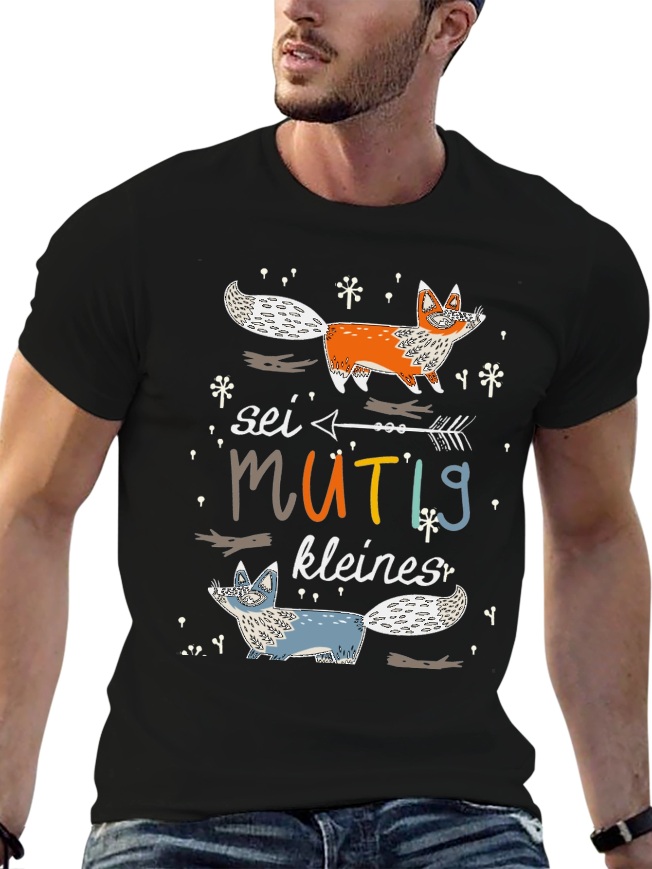 Cute Fox Graphic Tee - Sei Mutig Kleines