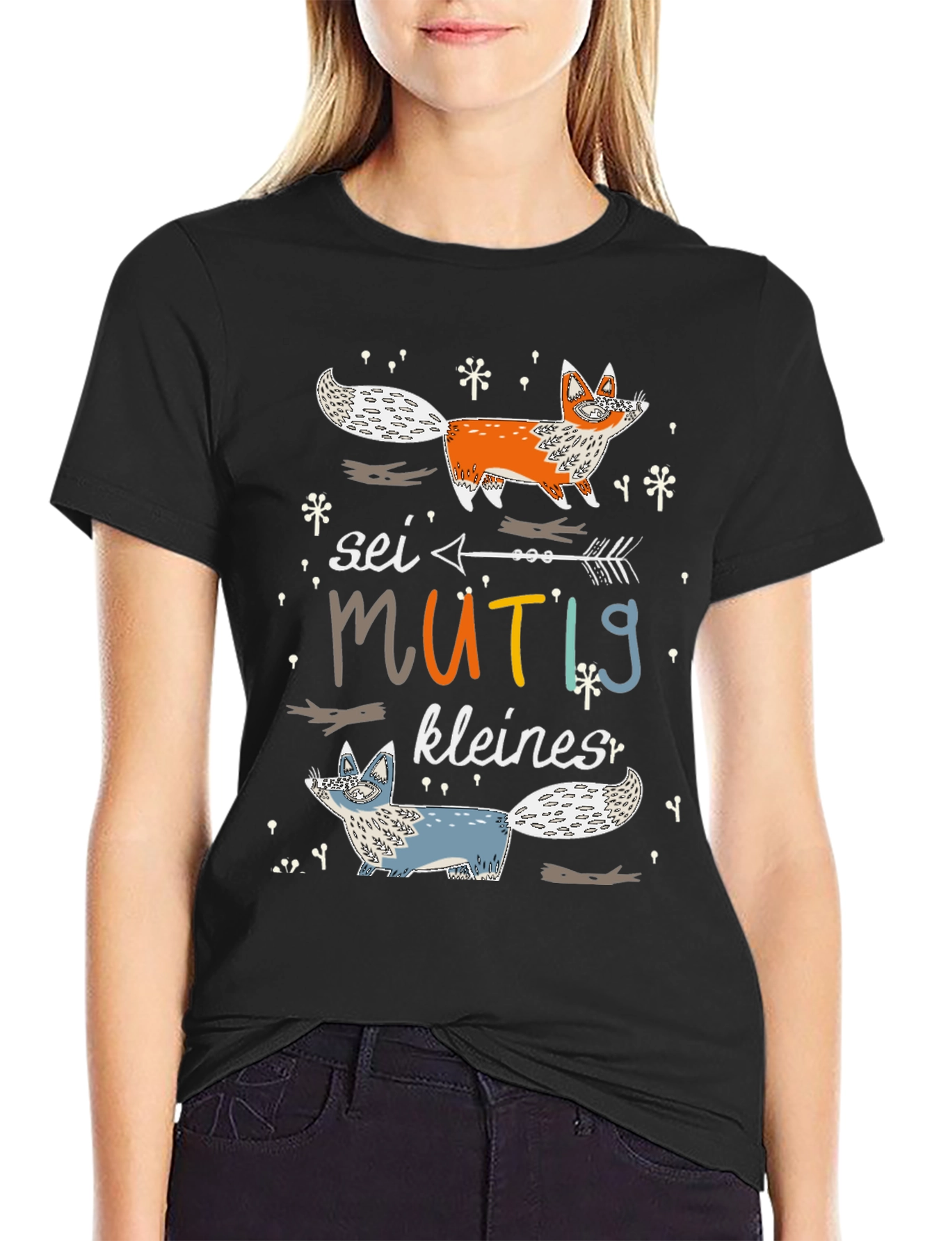 Cute Fox Graphic Tee - Sei Mutig Kleines