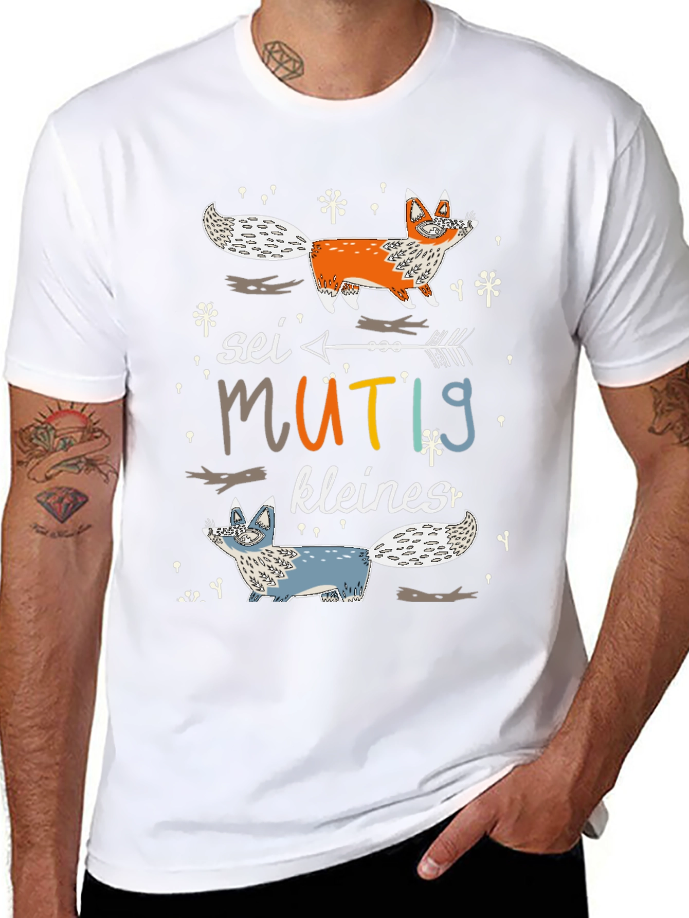 Cute Fox Graphic Tee - Sei Mutig Kleines
