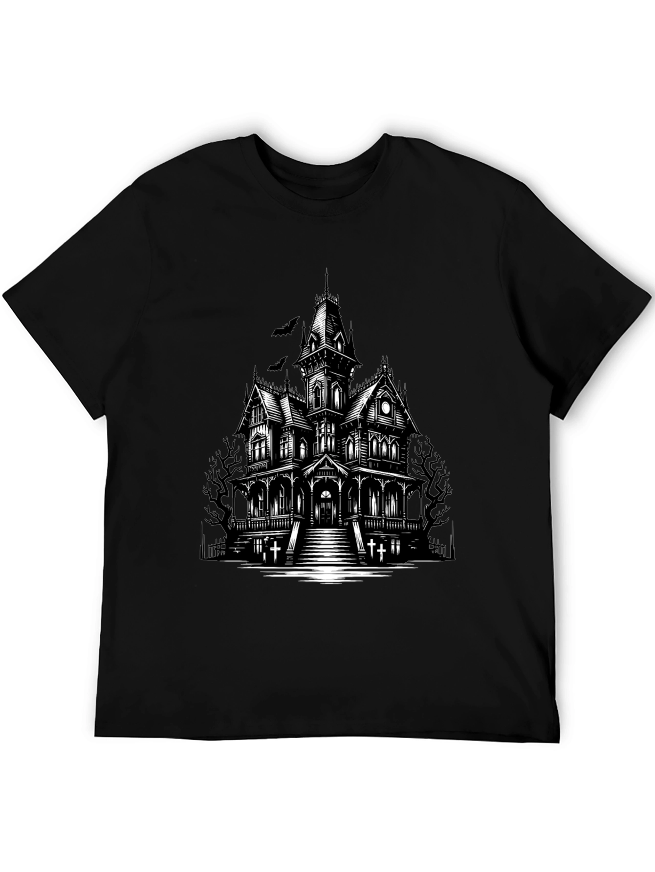 Haunted House Graphic Tee - Spooky Halloween Shirt