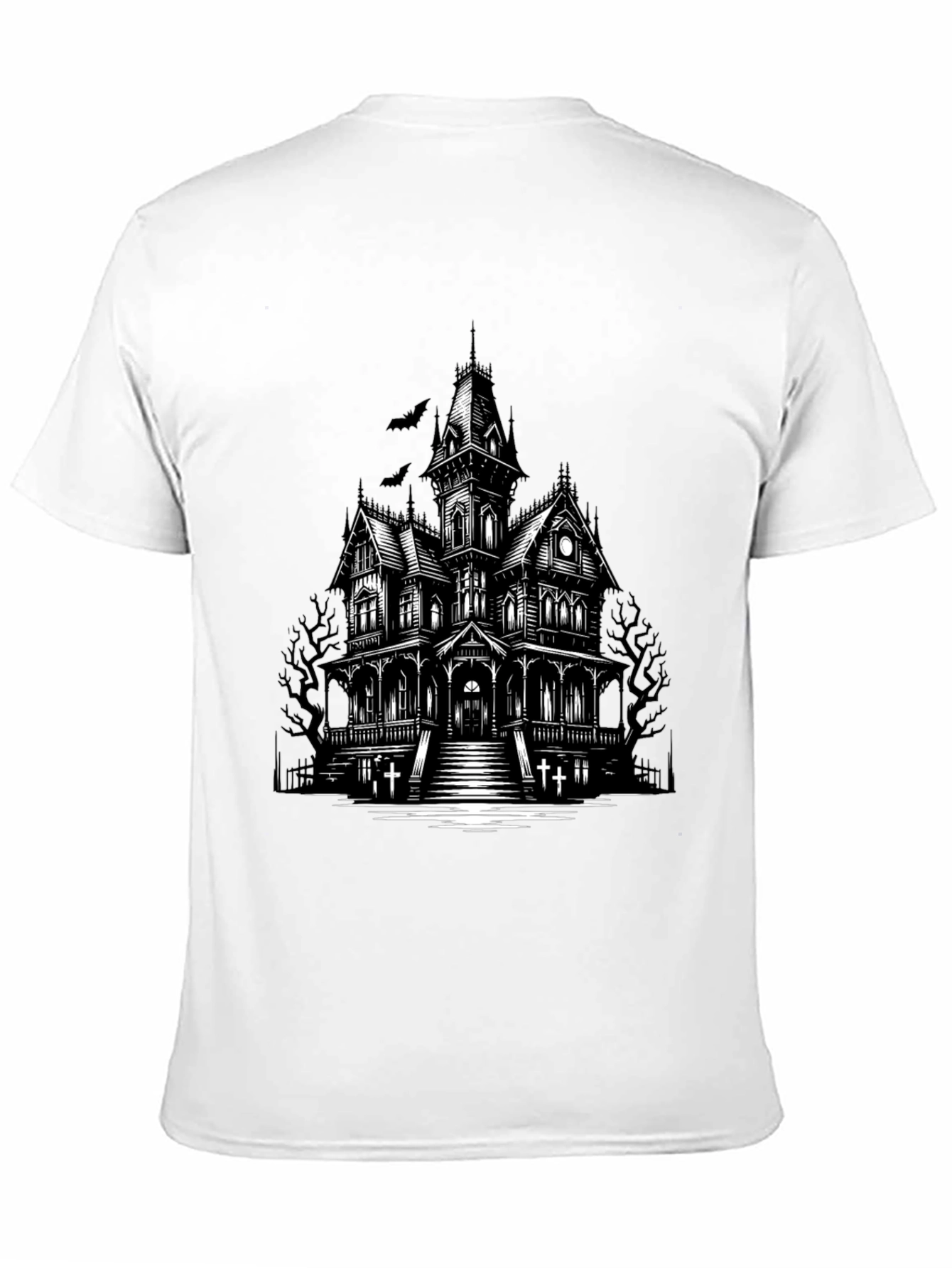 Haunted House Graphic Tee - Spooky Halloween Shirt