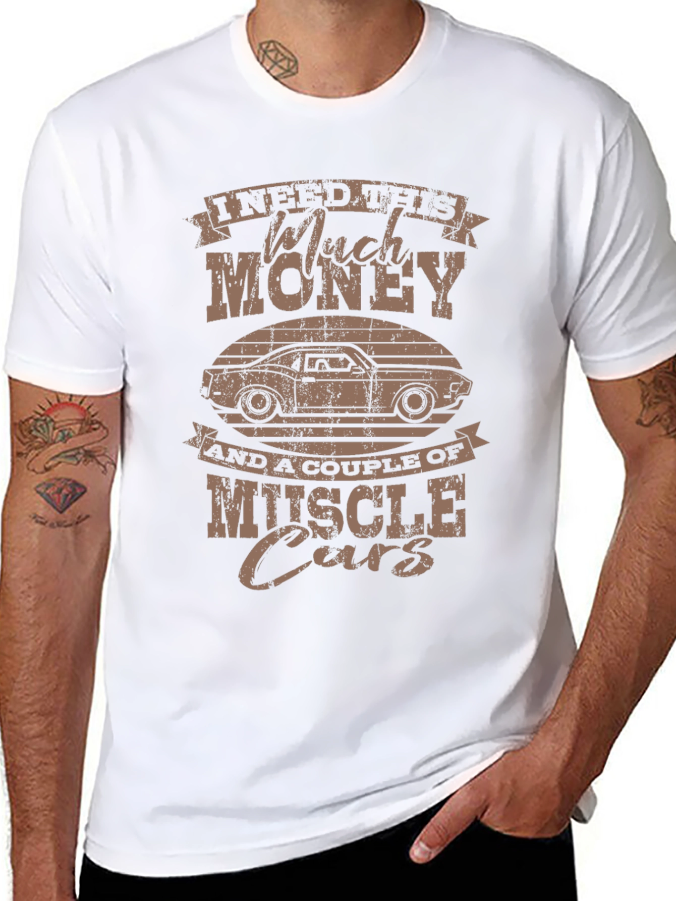 Muscle Car T-Shirt - I Need Much Money!