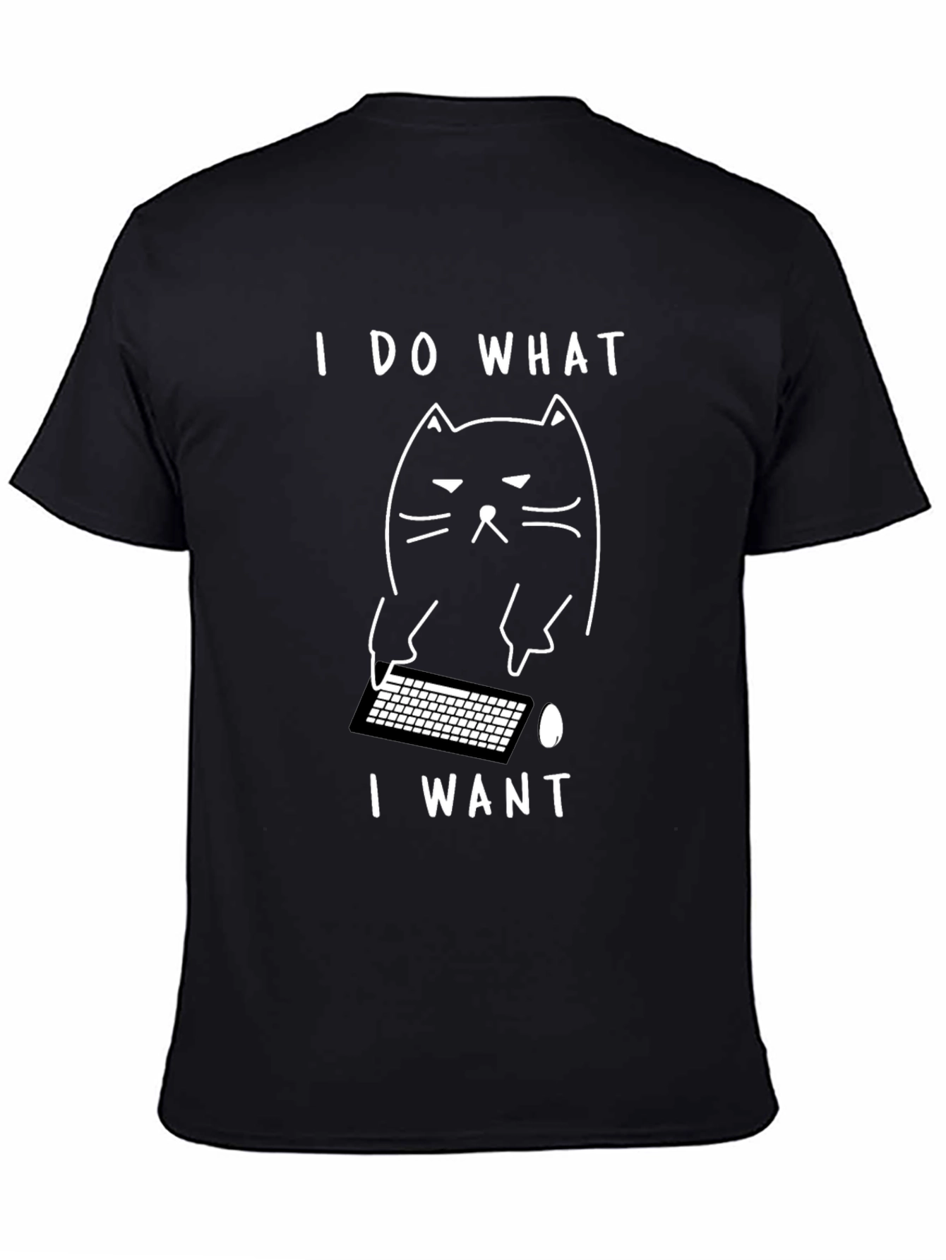 Funny Cat I Do What I Want Black T-Shirt