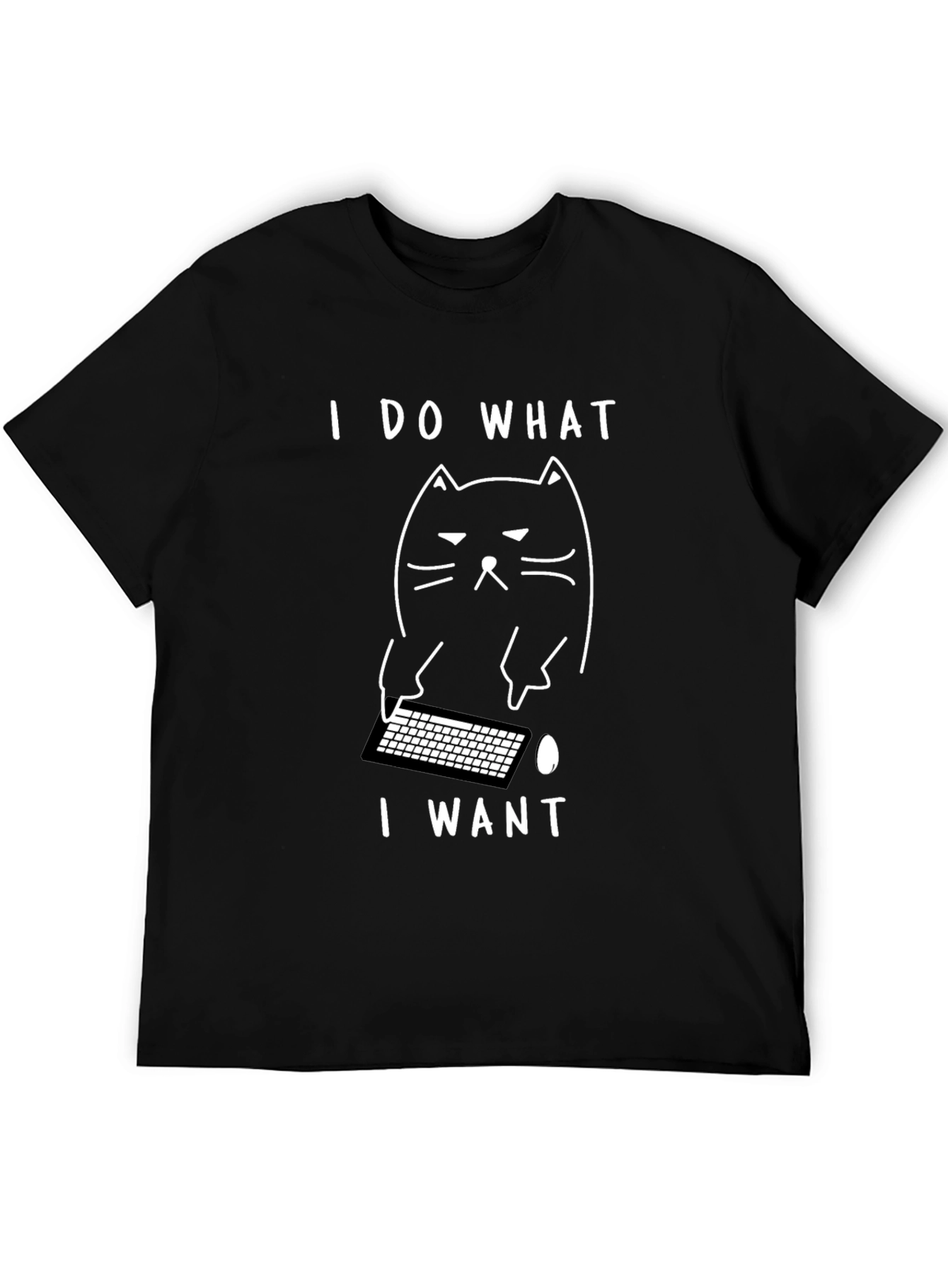 Funny Cat I Do What I Want Black T-Shirt