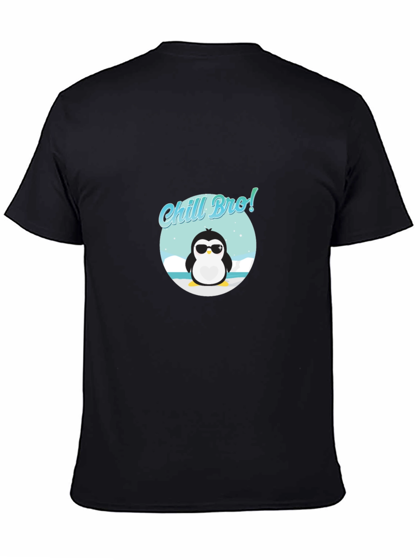 Chill Bro Penguin Graphic Tee - Black Cotton T-Shirt
