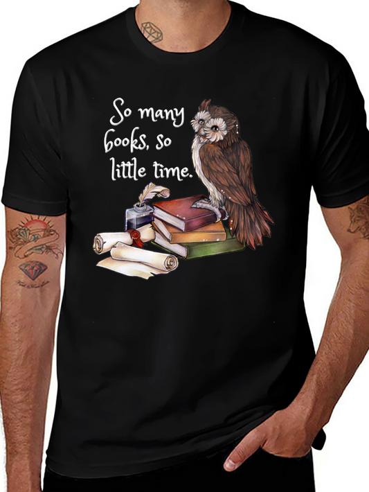 Owl & Books Graphic Tee - So Many Books So Little Time