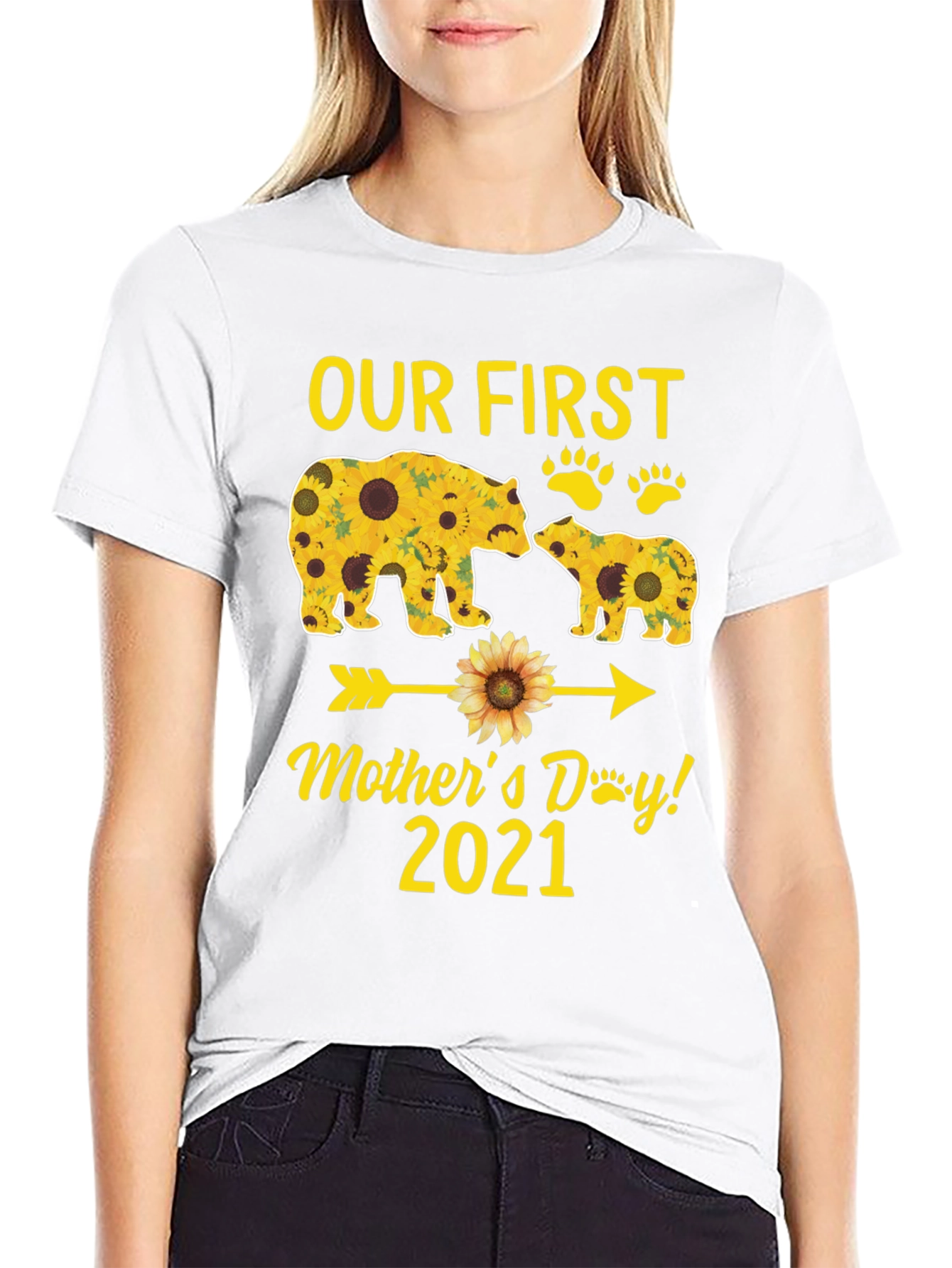 Our First Mothers Day 2021 Bear Sunflower T-Shirt