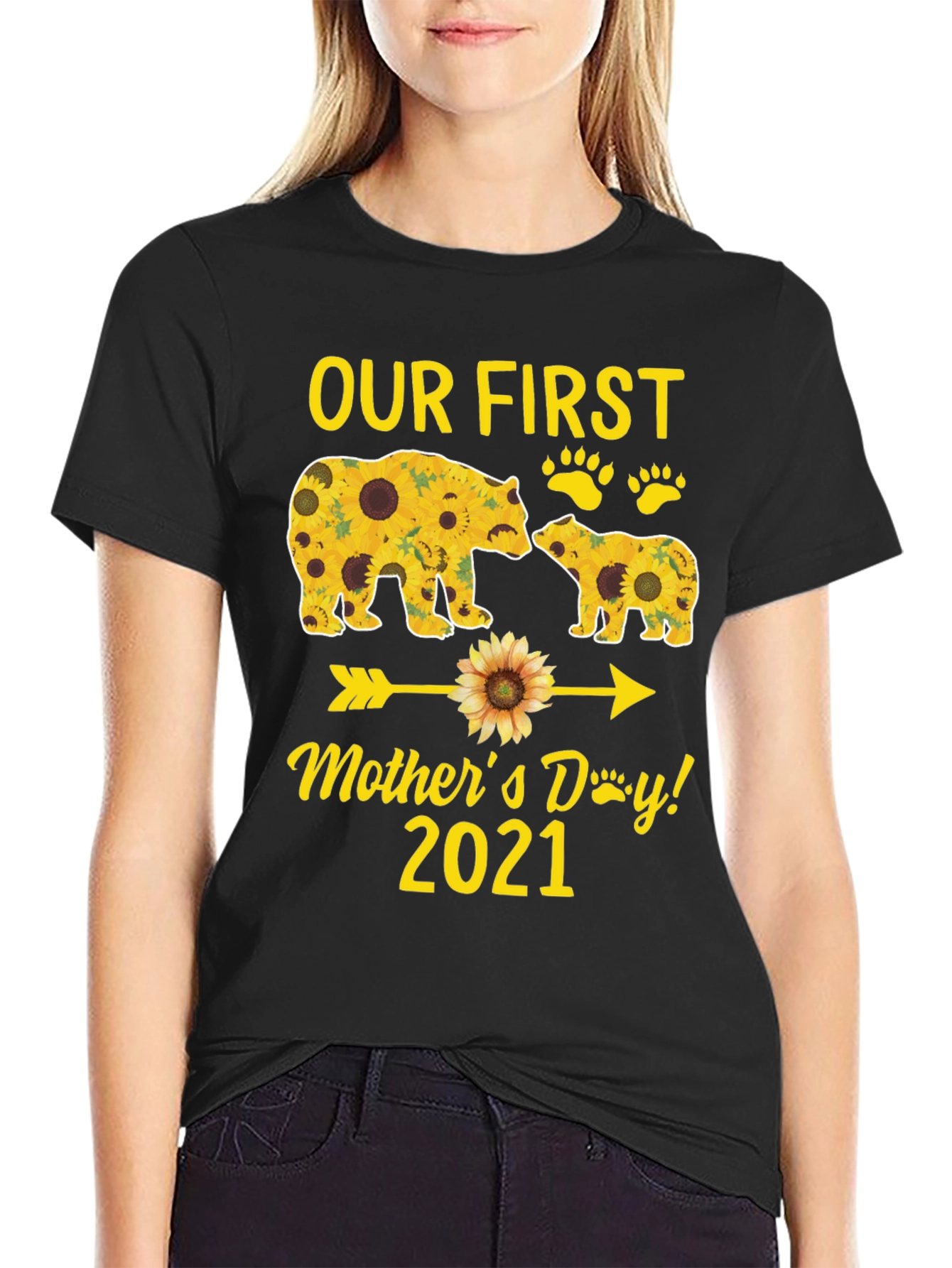 Our First Mothers Day 2021 Bear Sunflower T-Shirt
