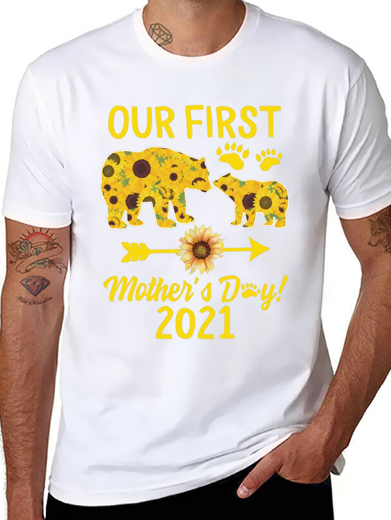 Our First Mothers Day 2021 Bear Sunflower T-Shirt