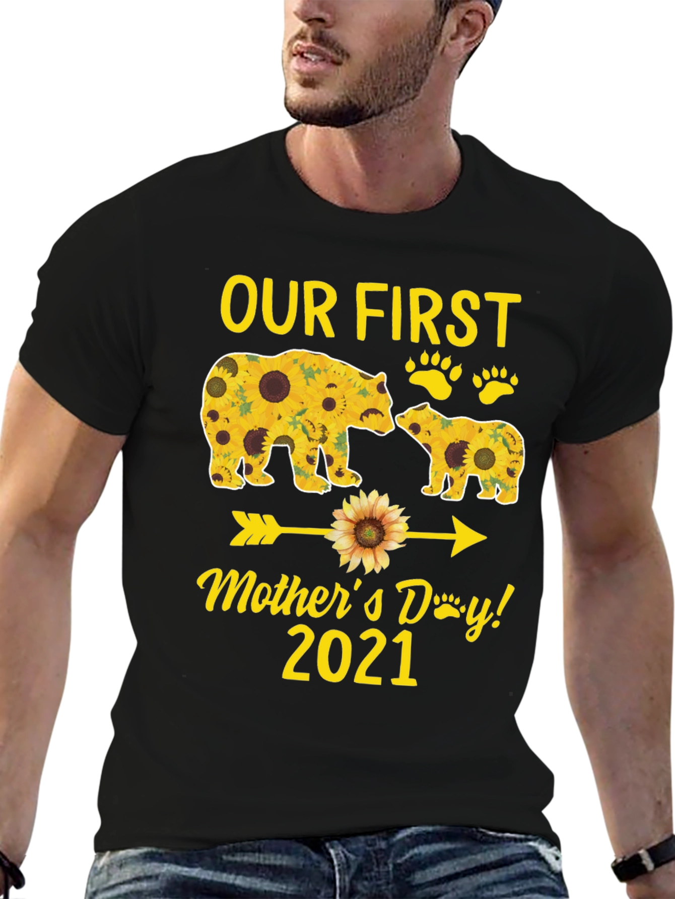 Our First Mothers Day 2021 Bear Sunflower T-Shirt