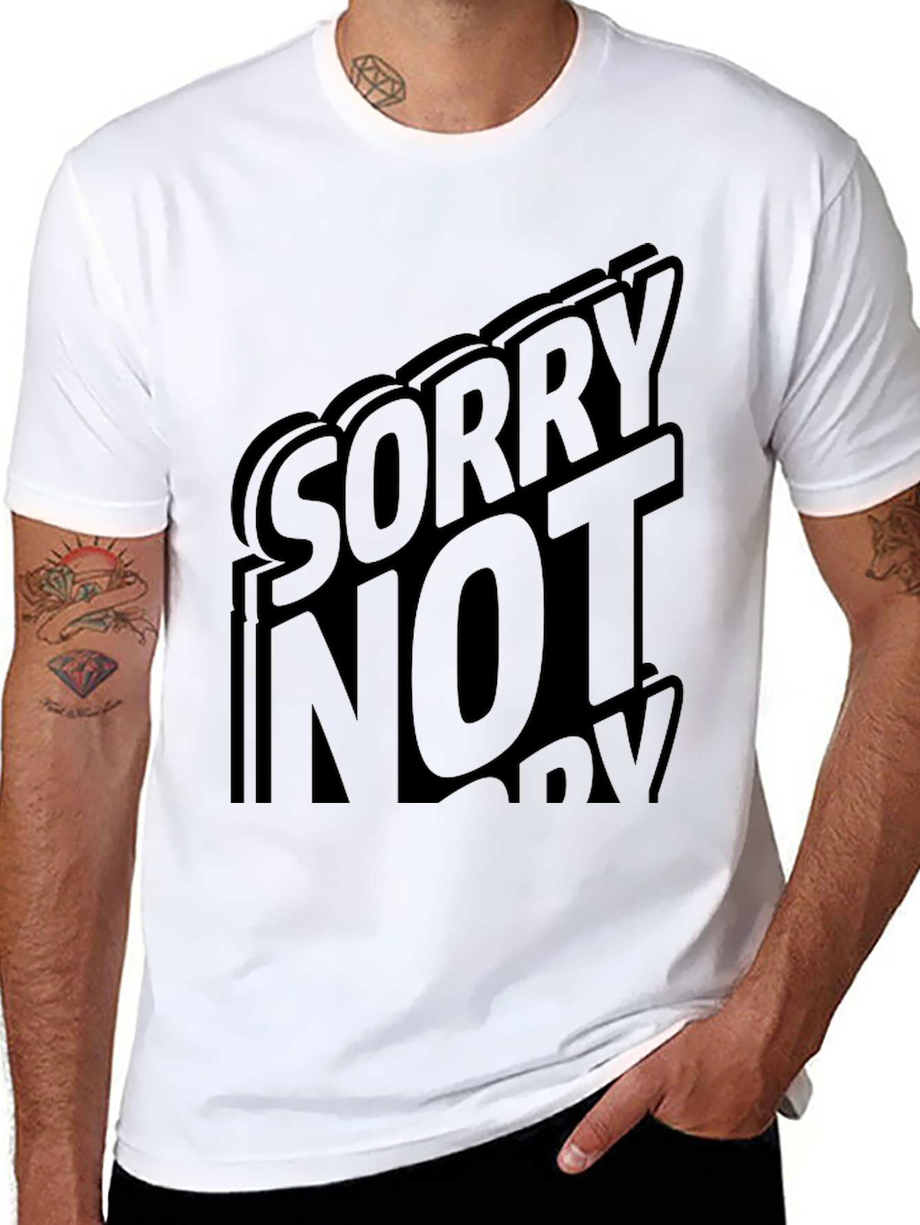 Sorry Not Sorry Black Graphic T-Shirt