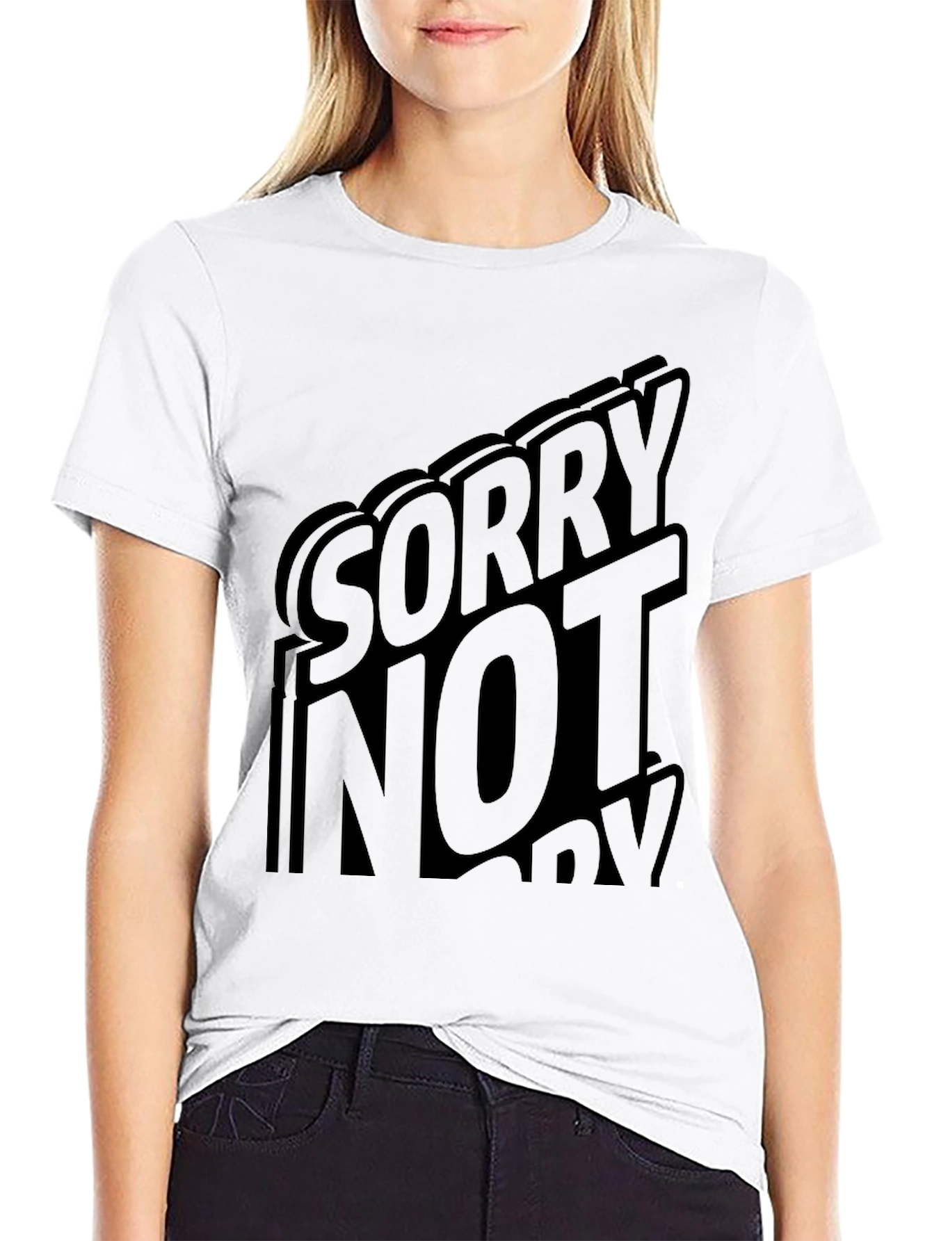 Sorry Not Sorry Black Graphic T-Shirt