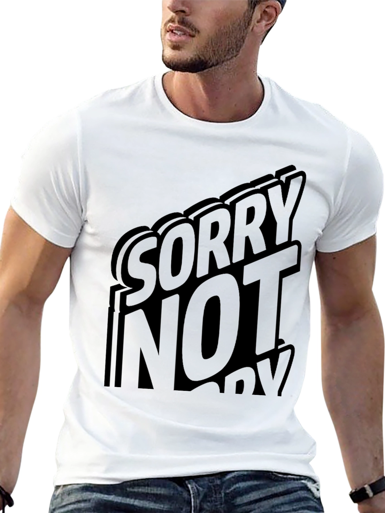 Sorry Not Sorry Black Graphic T-Shirt