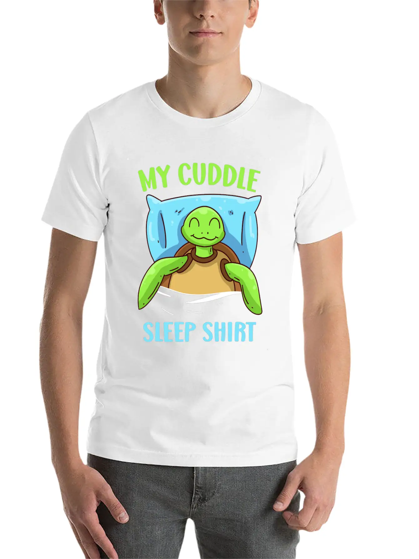 My Cuddle Sleep Shirt Turtle Sleep Unisex Casual T-Shirt – Clean Design For Daily Comfort