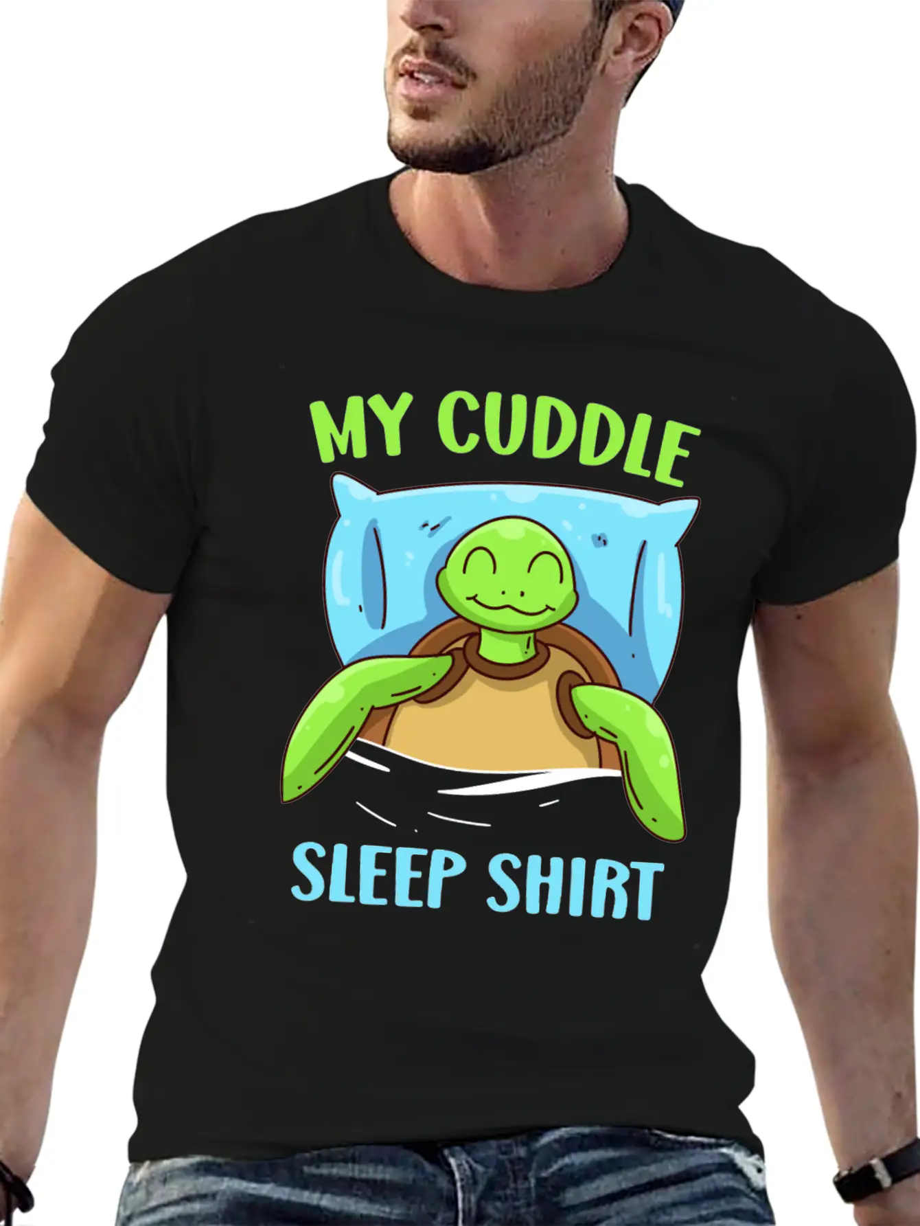 My Cuddle Sleep Shirt Turtle Sleep Unisex Casual T-Shirt – Clean Design For Daily Comfort