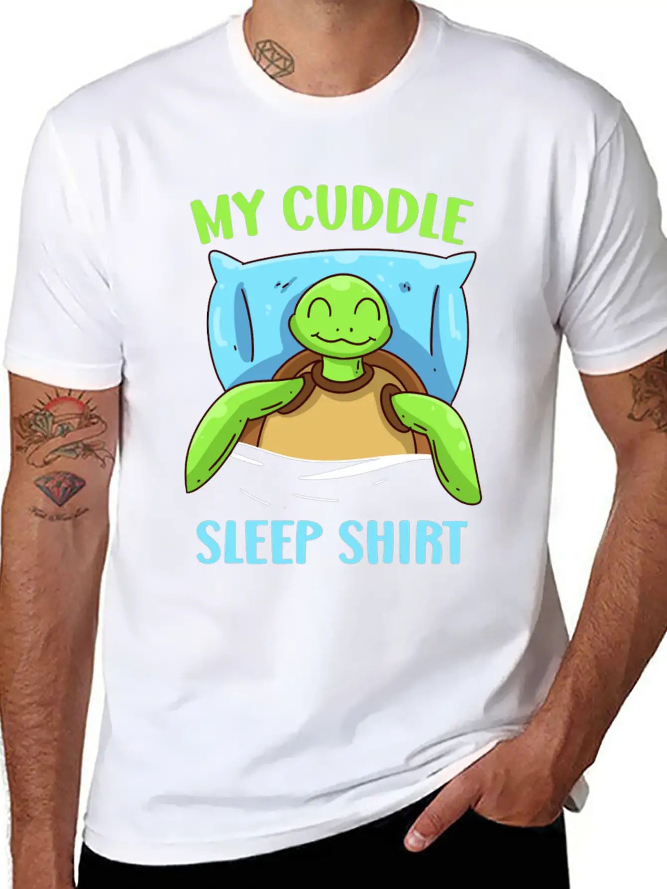 My Cuddle Sleep Shirt Turtle Sleep Unisex Casual T-Shirt – Clean Design For Daily Comfort