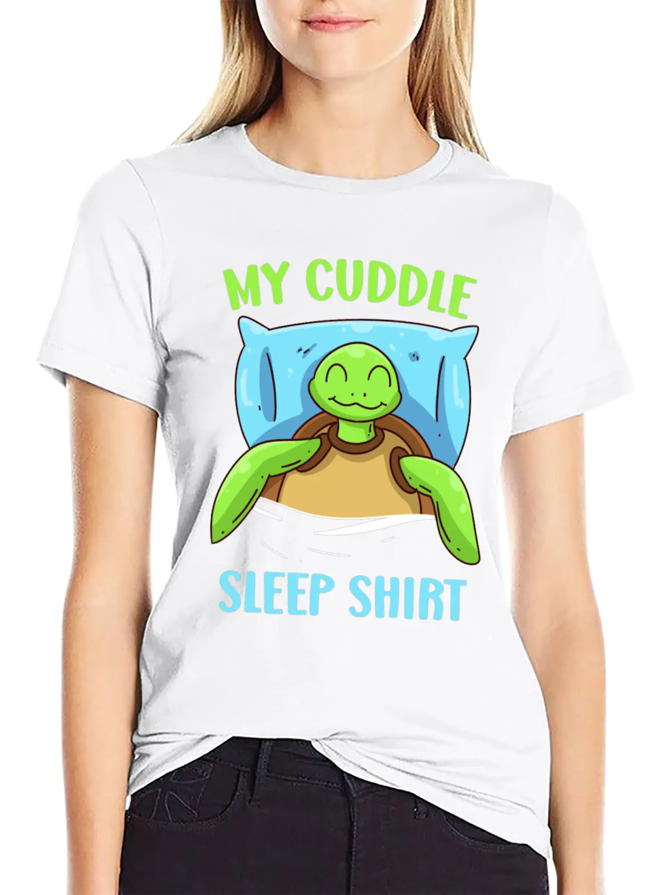 My Cuddle Sleep Shirt Turtle Sleep Unisex Casual T-Shirt – Clean Design For Daily Comfort