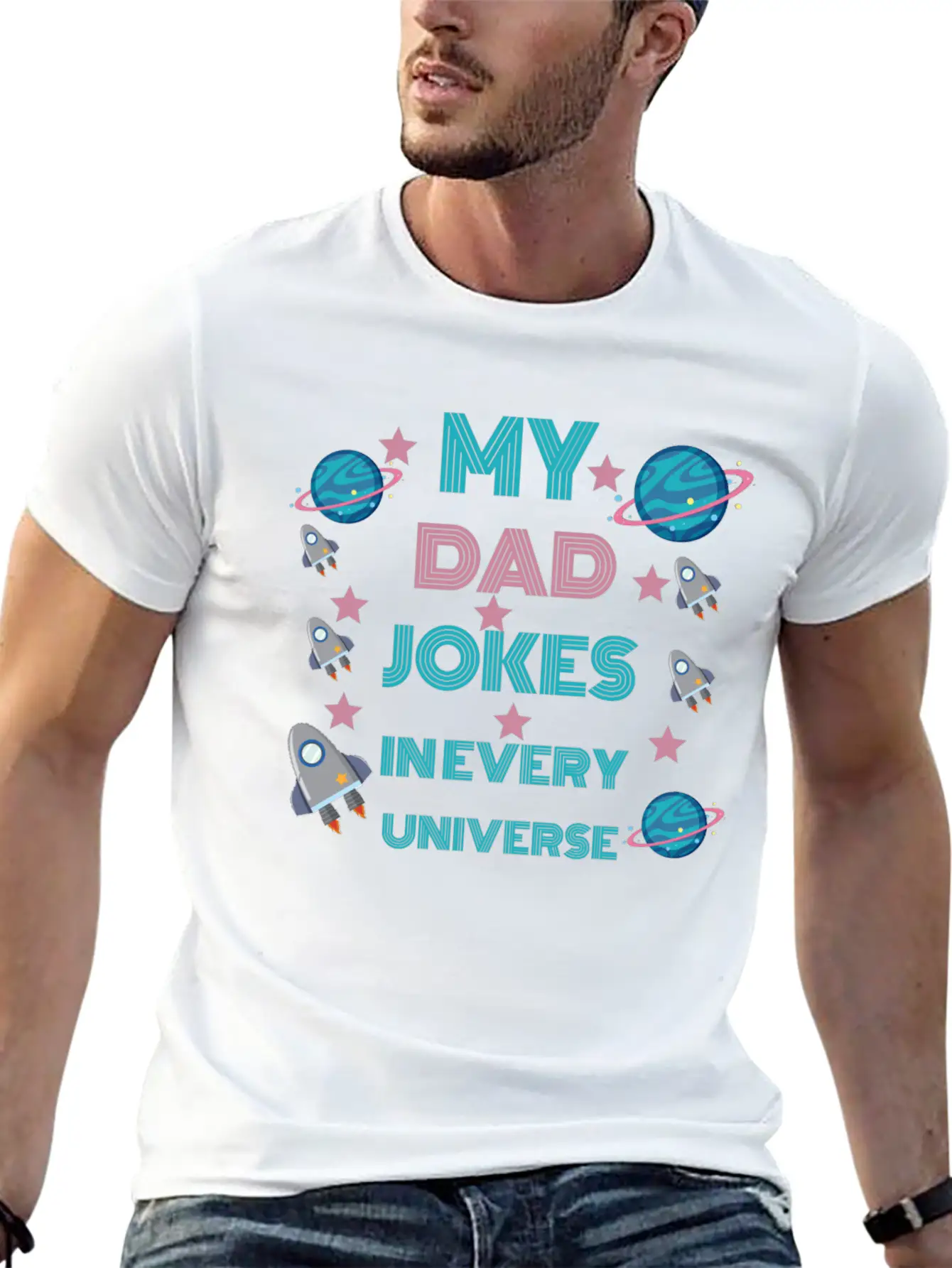 My Dad Jokes In Every Universe Unisex Casual T-Shirt – Clean Design For Daily Comfort