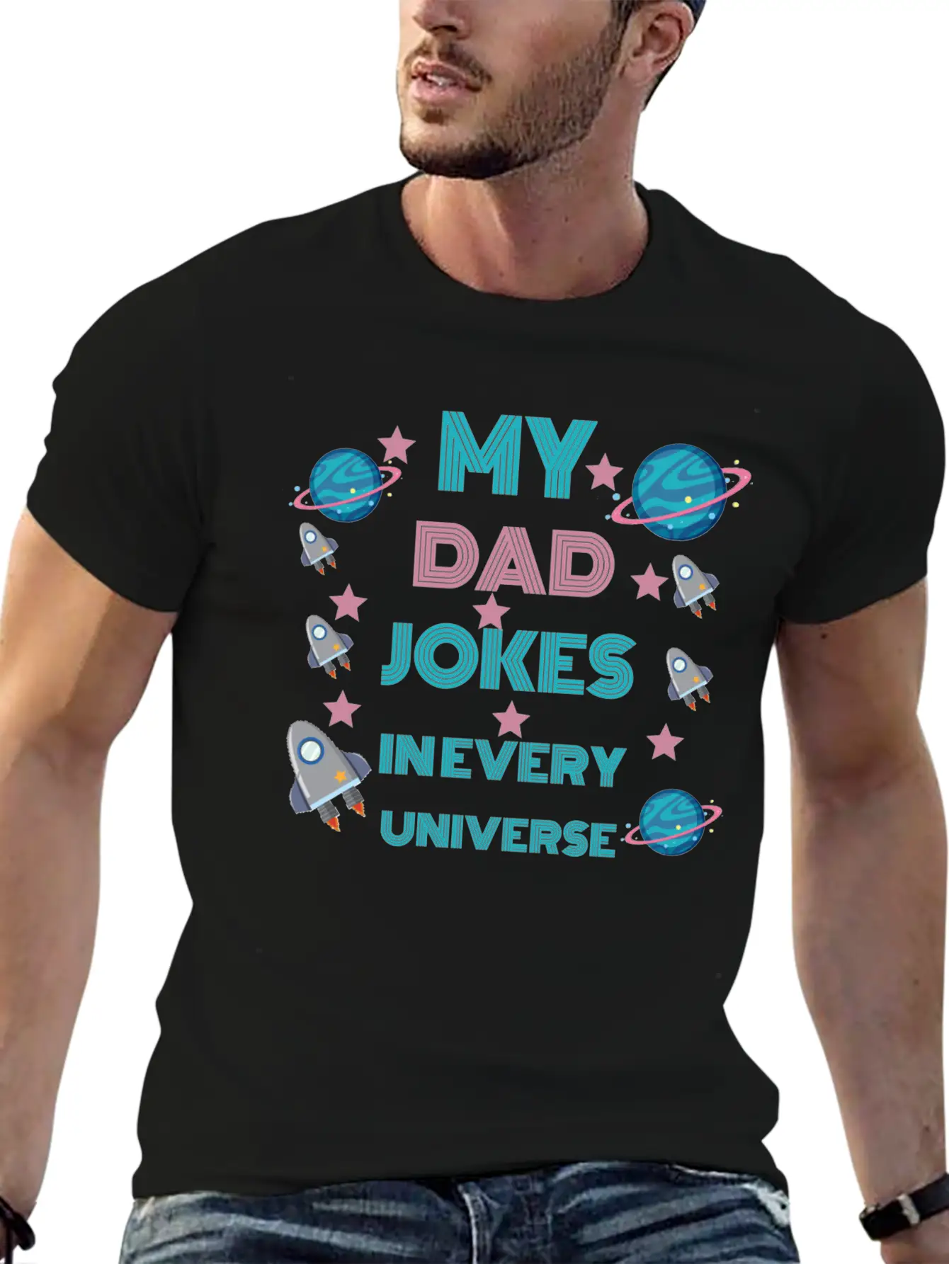 My Dad Jokes In Every Universe Unisex Casual T-Shirt – Clean Design For Daily Comfort