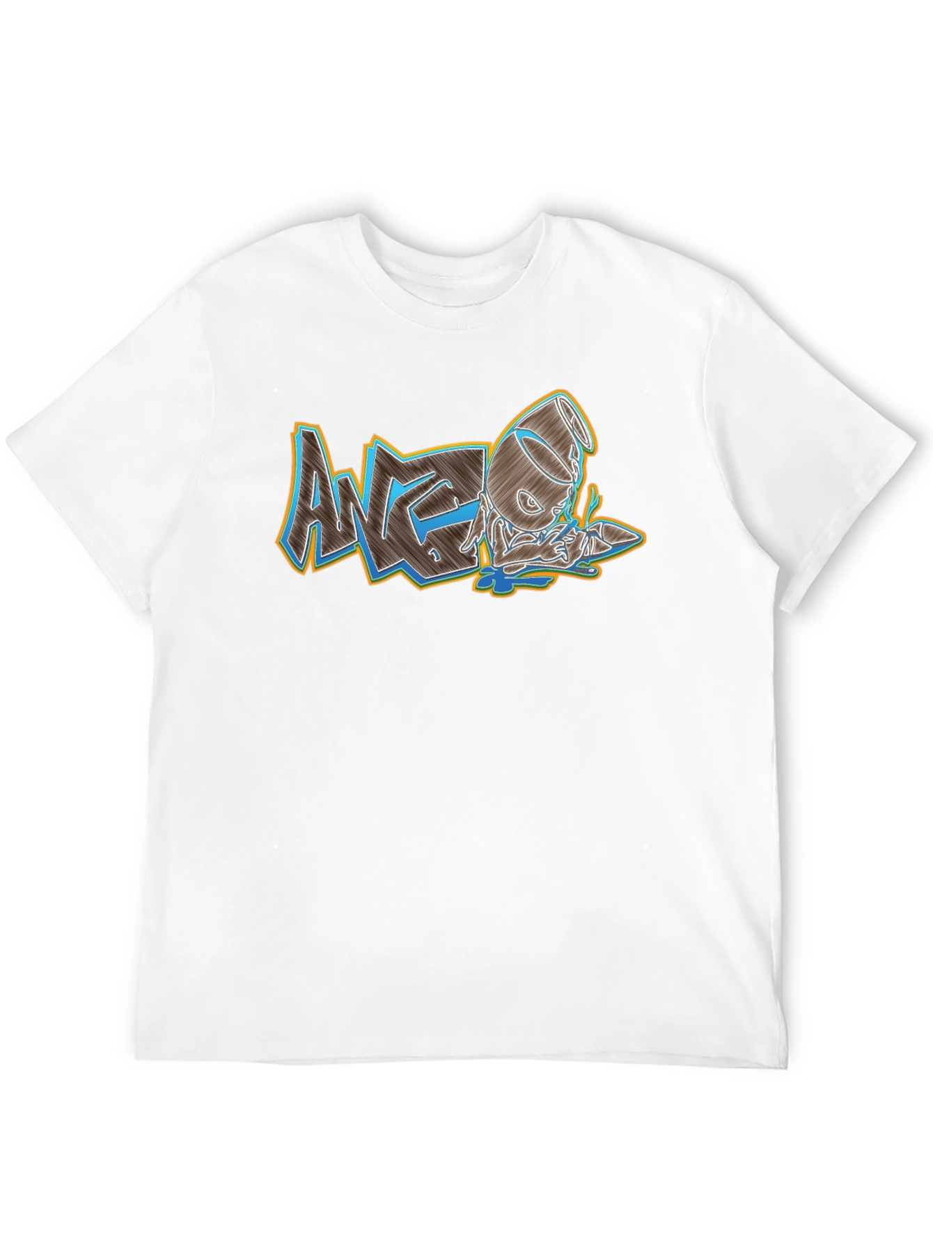 Mens Black Graphic Print Crew Neck Tee