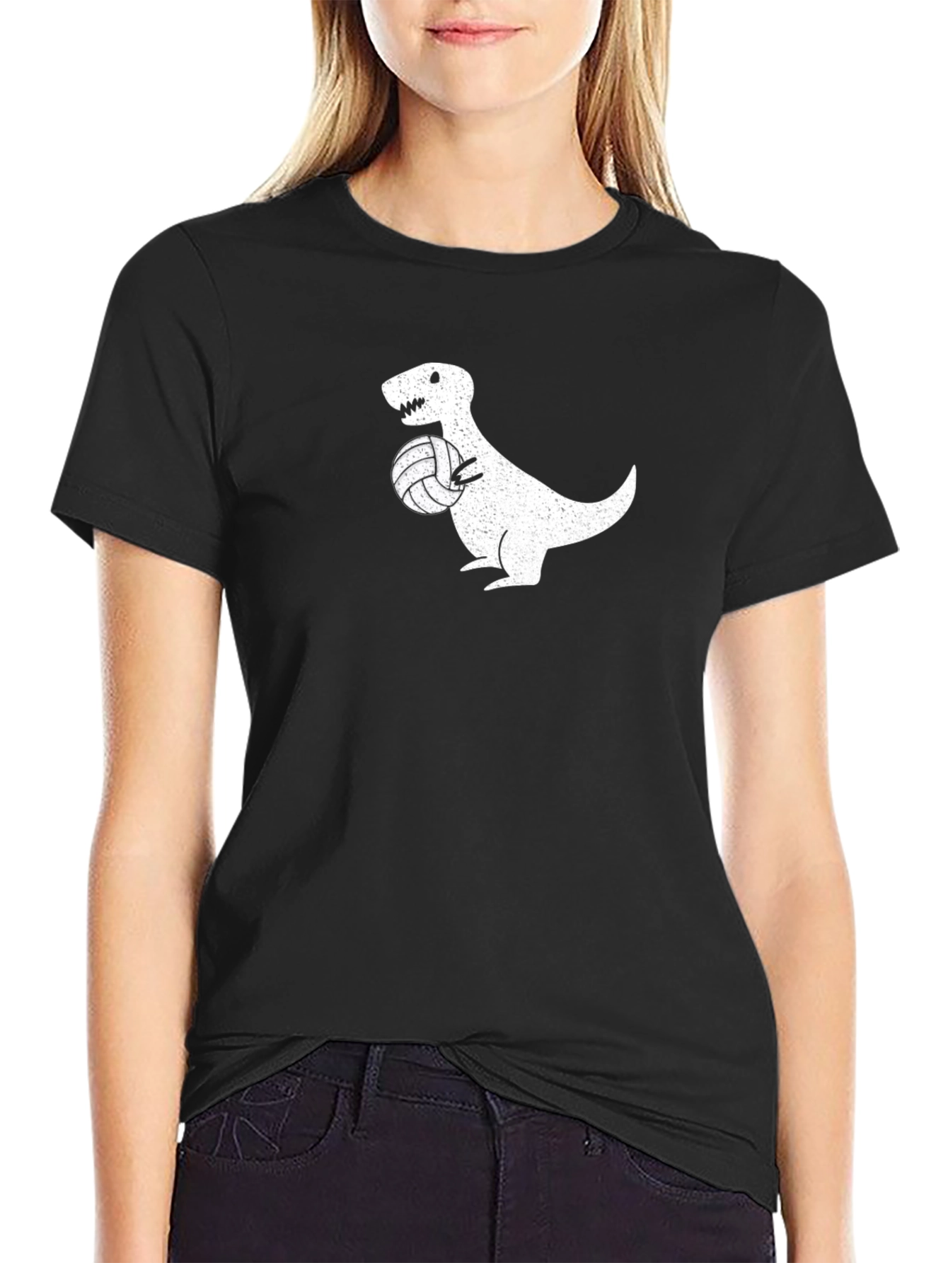 Dino Volleyball T-Shirt - Black