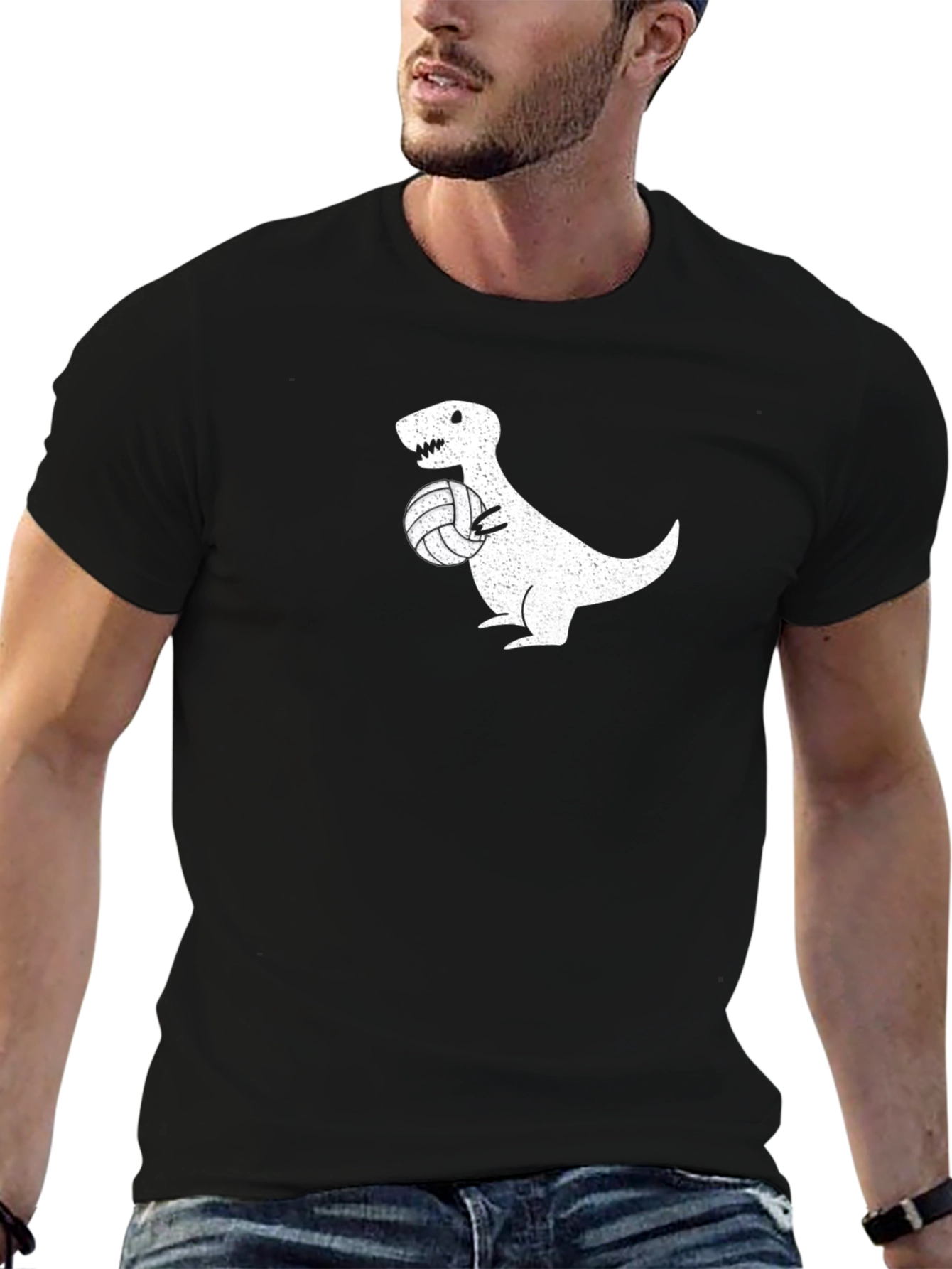 Dino Volleyball T-Shirt - Black