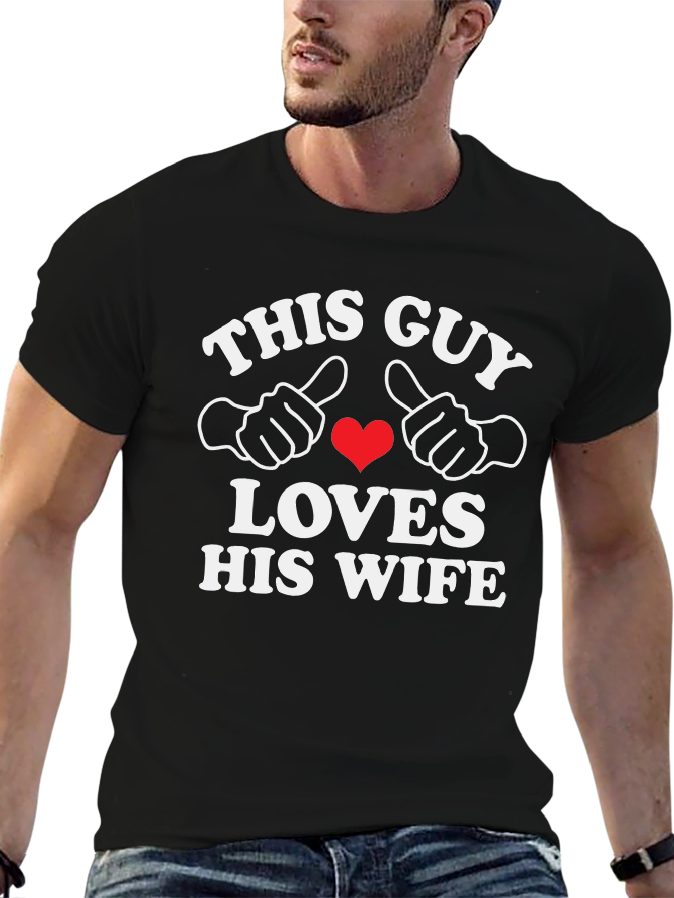 This Guy Loves His Wife Black T-Shirt