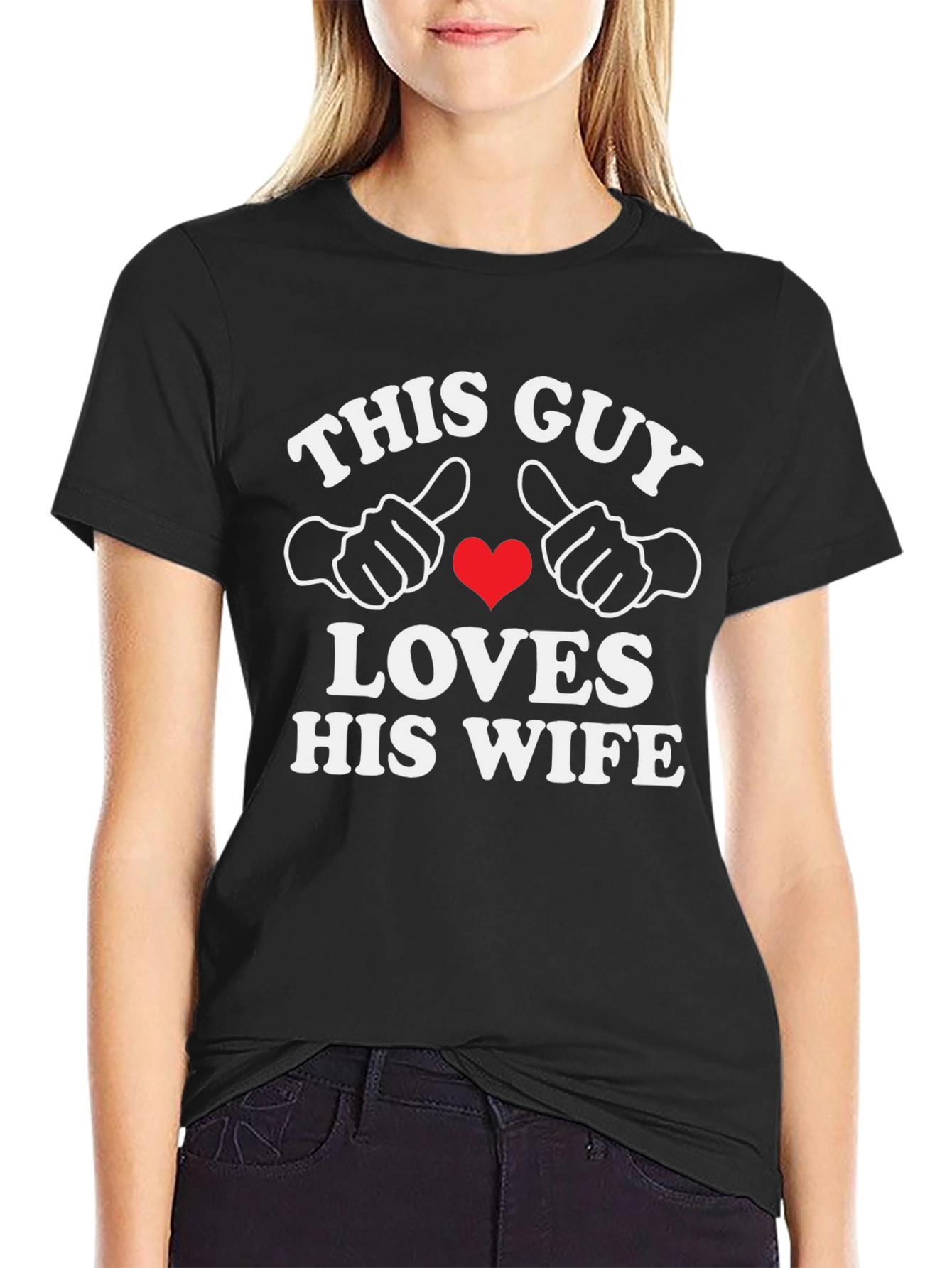 This Guy Loves His Wife Black T-Shirt