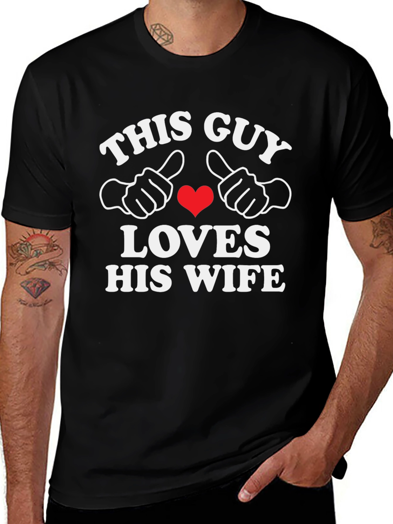 This Guy Loves His Wife Black T-Shirt