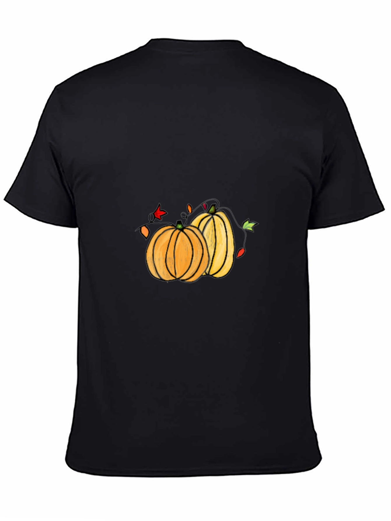Halloween Pumpkin Graphic Tee - Black