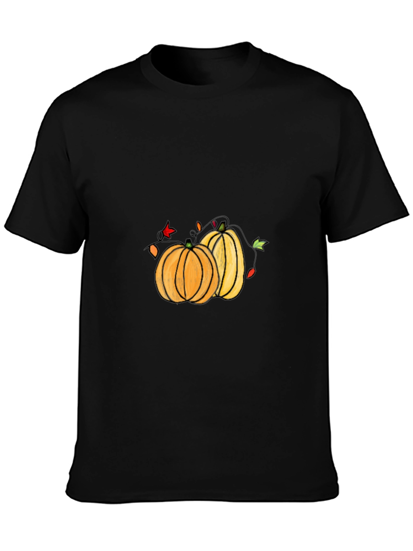 Halloween Pumpkin Graphic Tee - Black