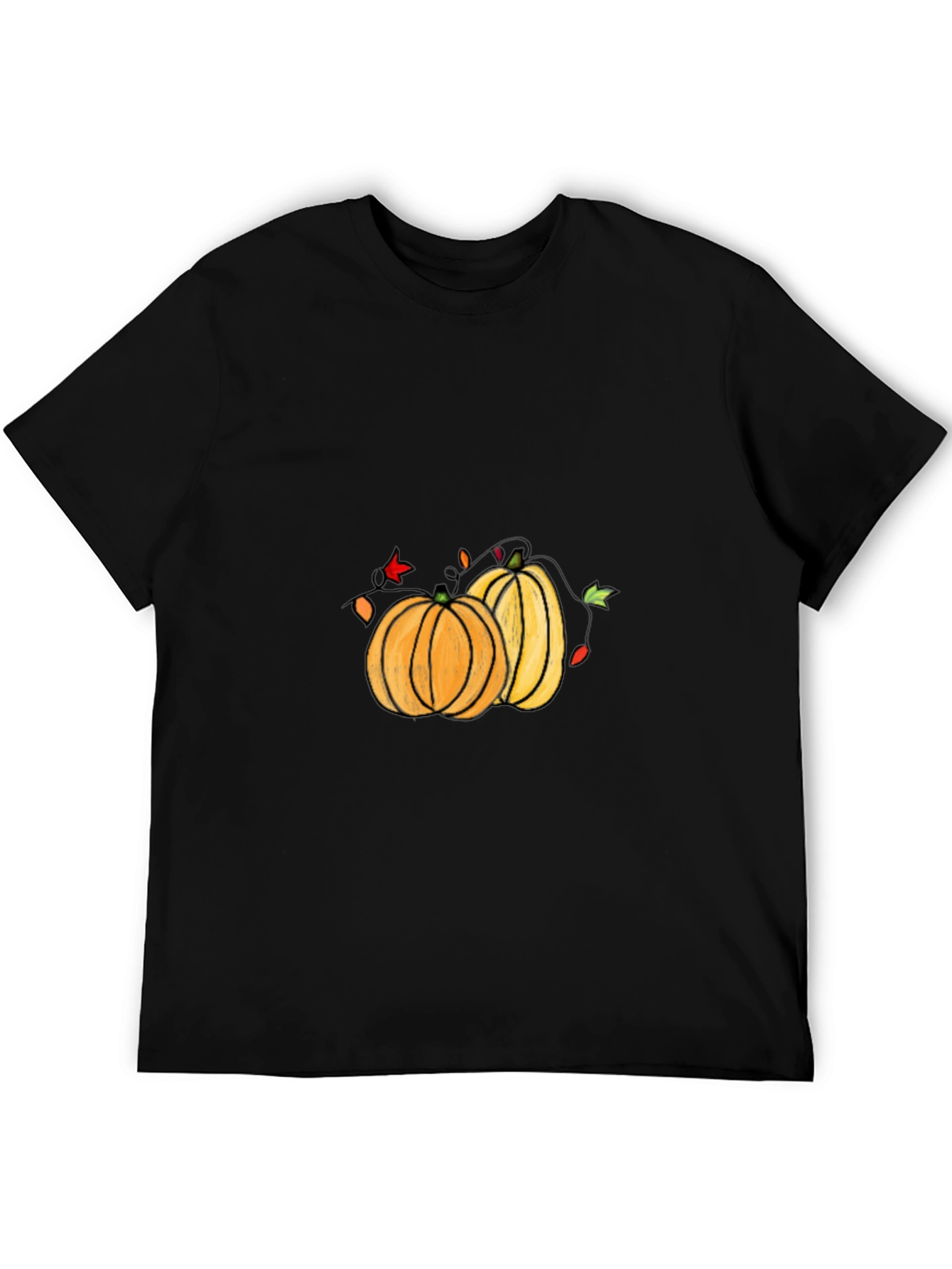 Halloween Pumpkin Graphic Tee - Black