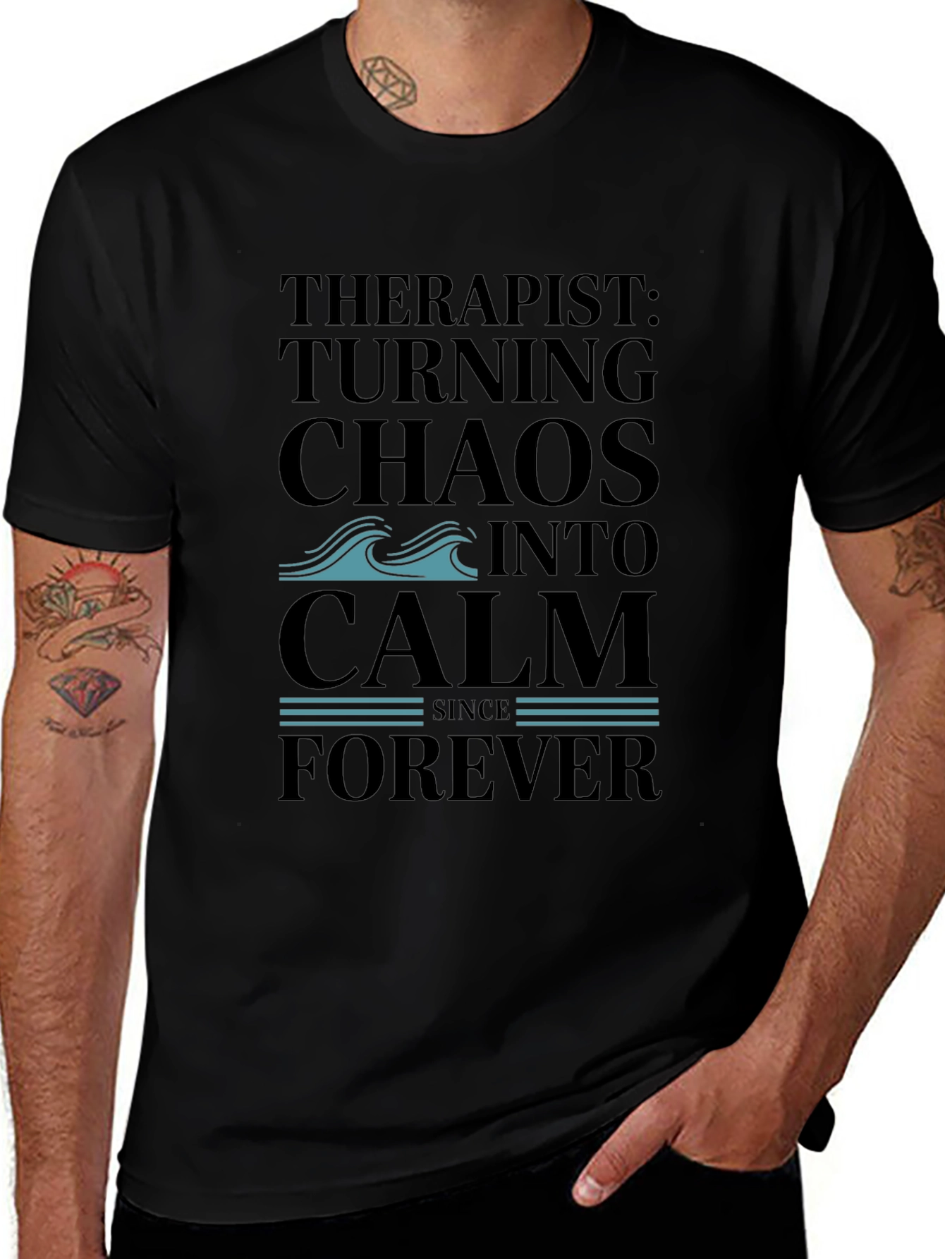 Therapist Turning Chaos Into Calm Black T-Shirt