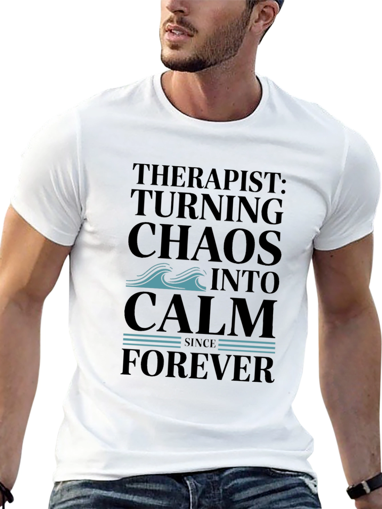 Therapist Turning Chaos Into Calm Black T-Shirt