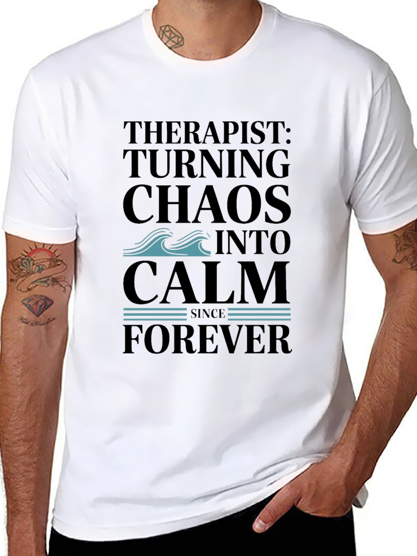 Therapist Turning Chaos Into Calm Black T-Shirt