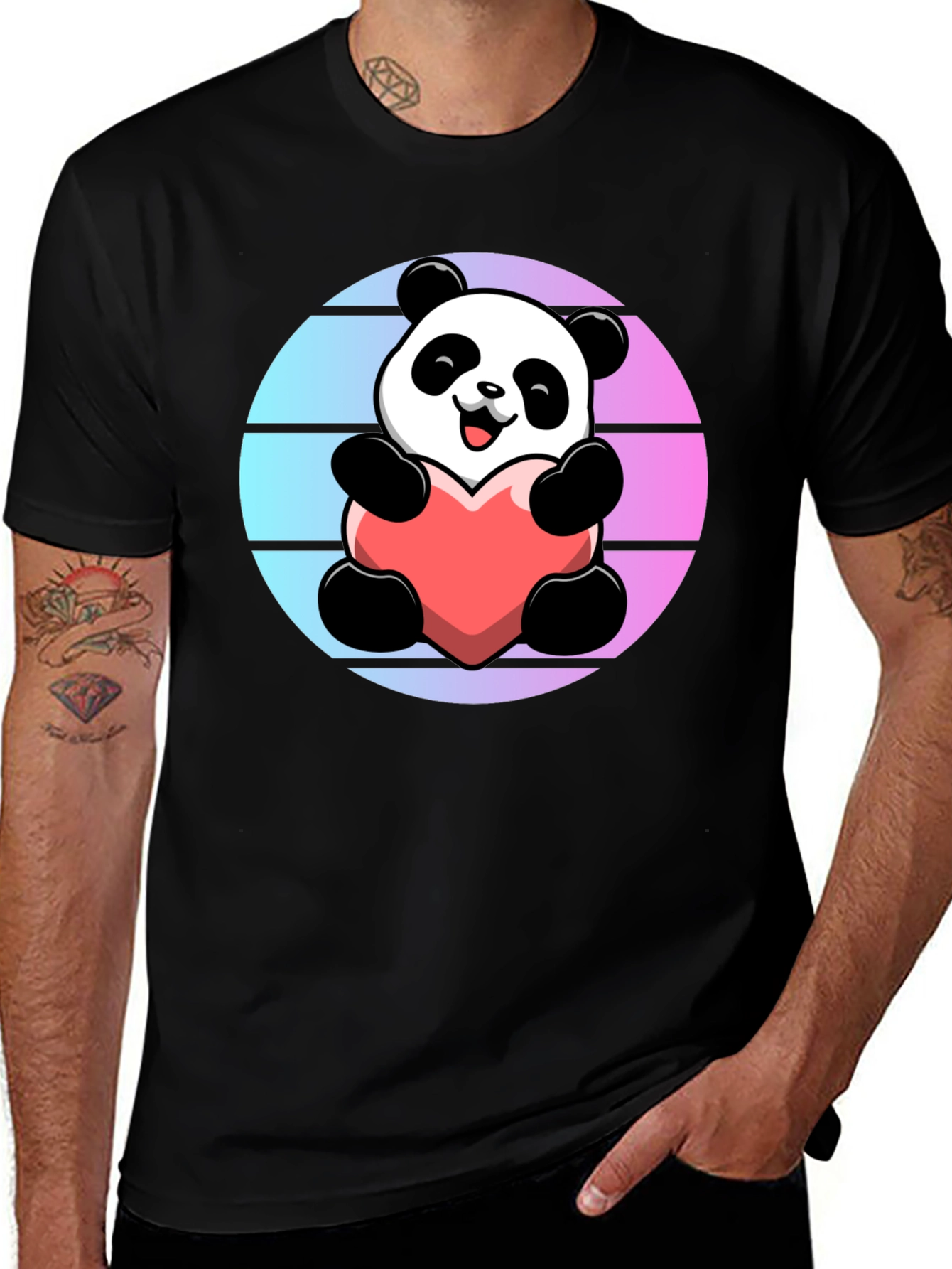 Panda Heart Graphic Tee - Cute Unisex T-Shirt