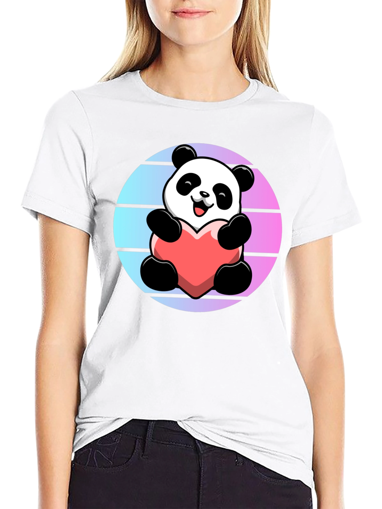 Panda Heart Graphic Tee - Cute Unisex T-Shirt